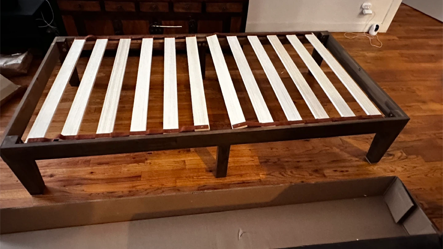 Solid Wood Platform Twin Bed Frame with Wood Slats - photo 3