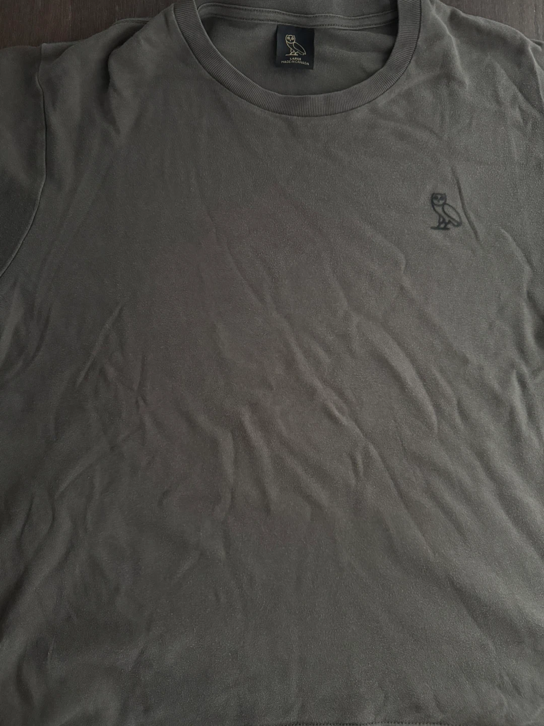 OVO Owl Logo Crewneck T-Shirt - Brownish Green