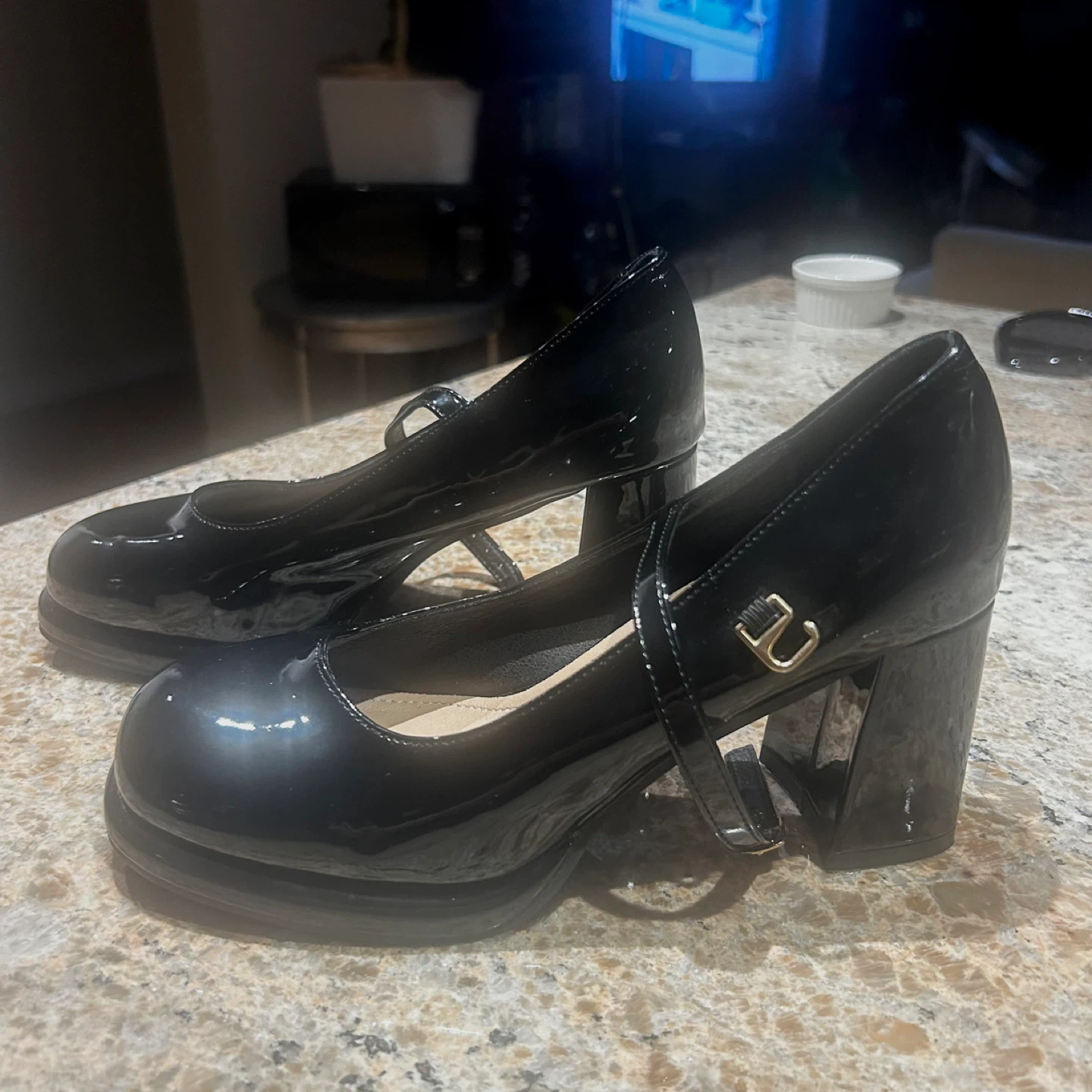 Black Chunky Mary Jane Heels