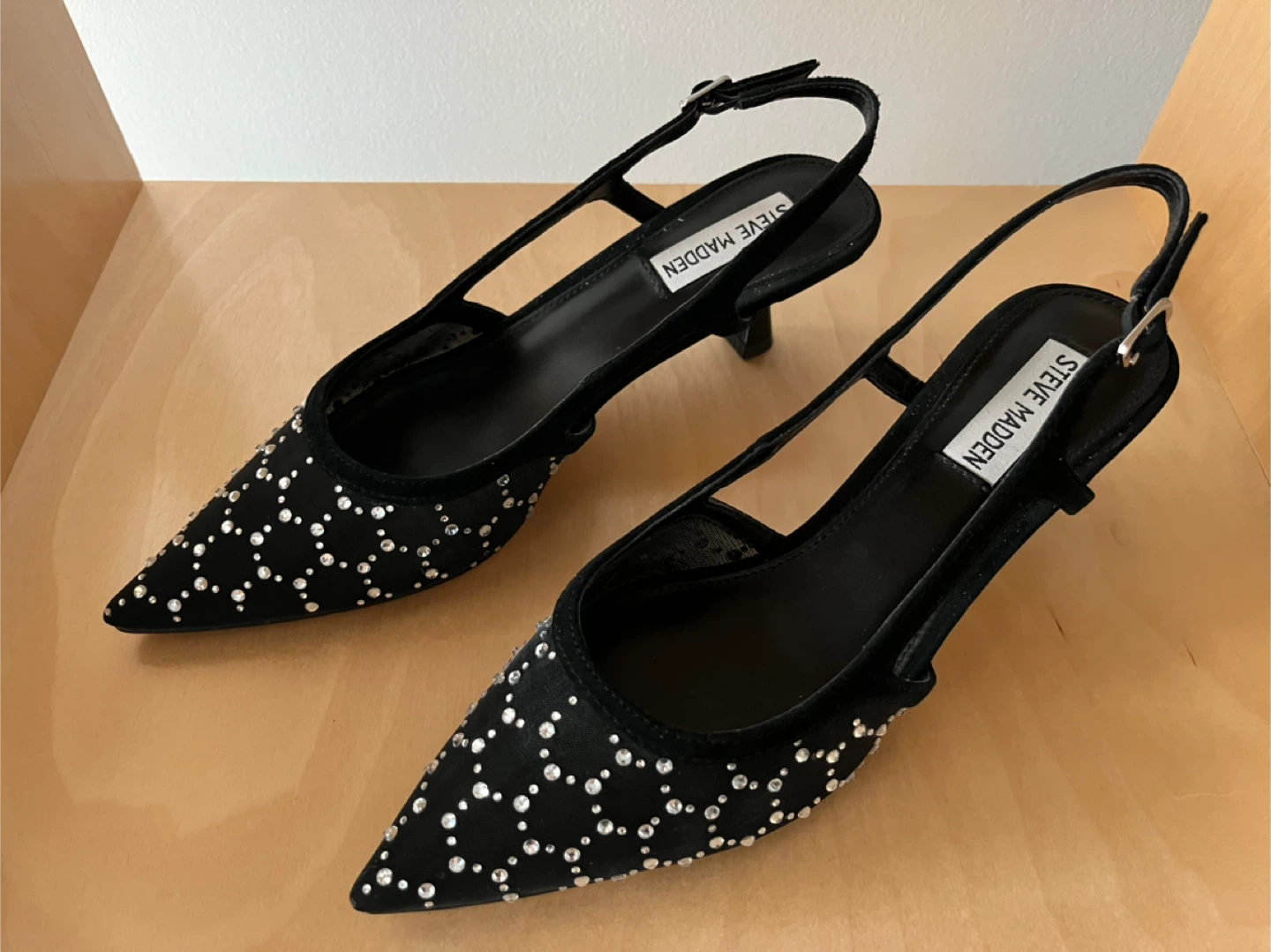Steve Madden Black Embellished Slingback Heels - photo 2