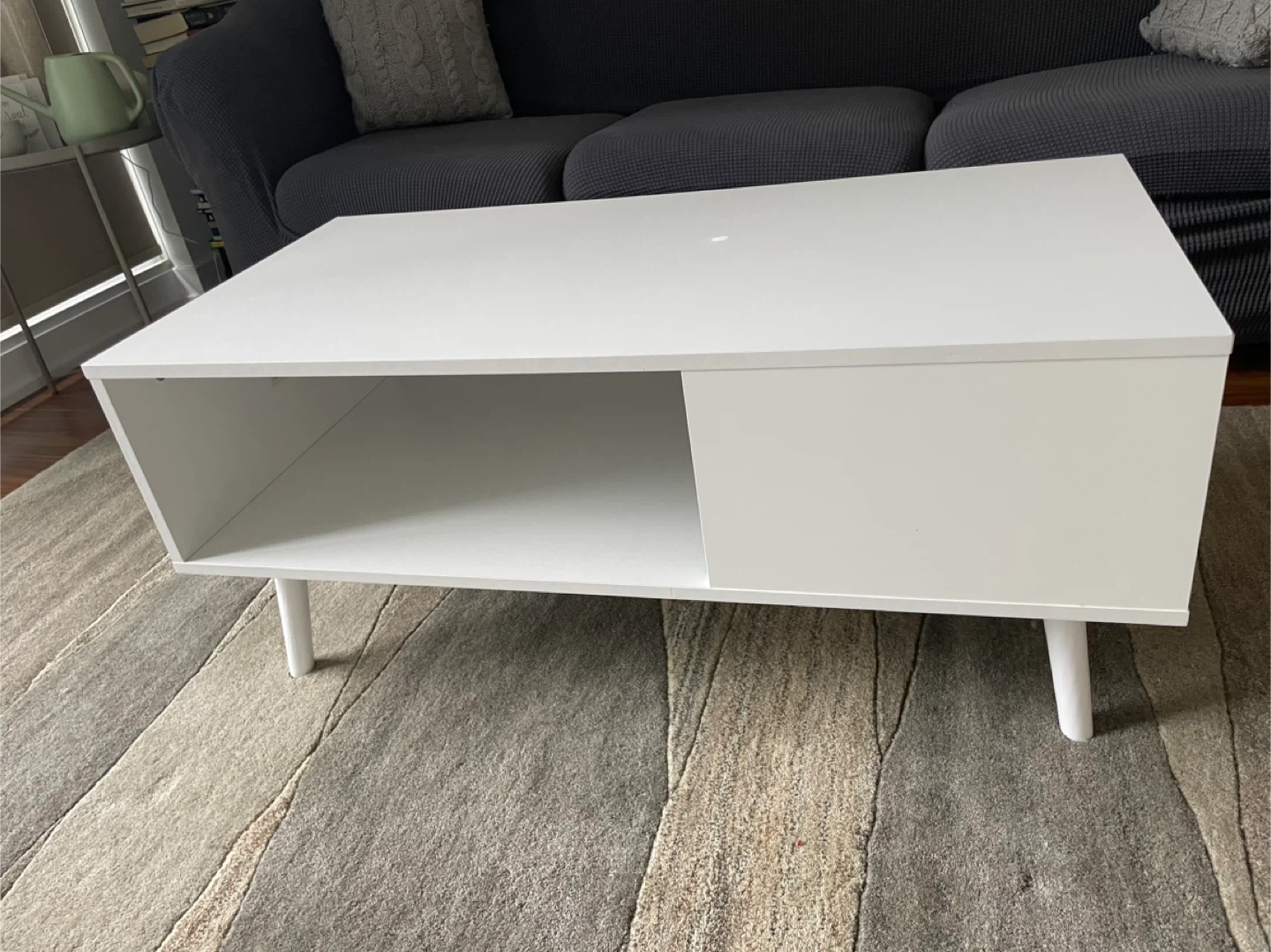 White Coffee Table with Storage