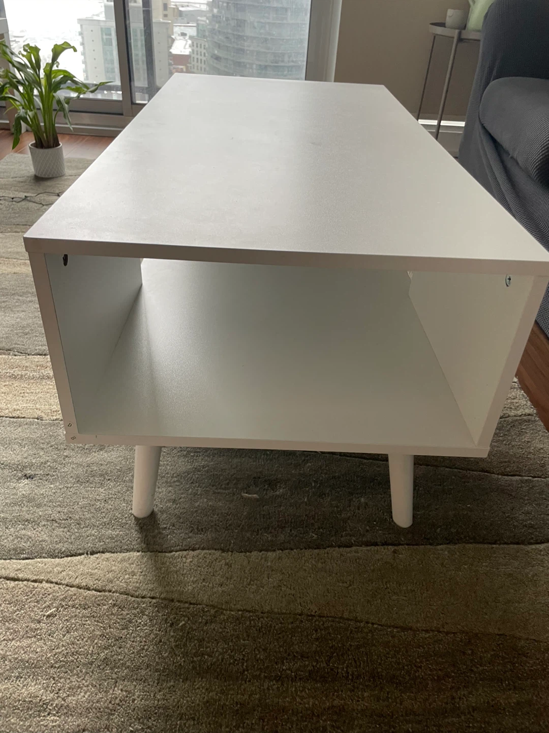 White Coffee Table with Storage - photo 4