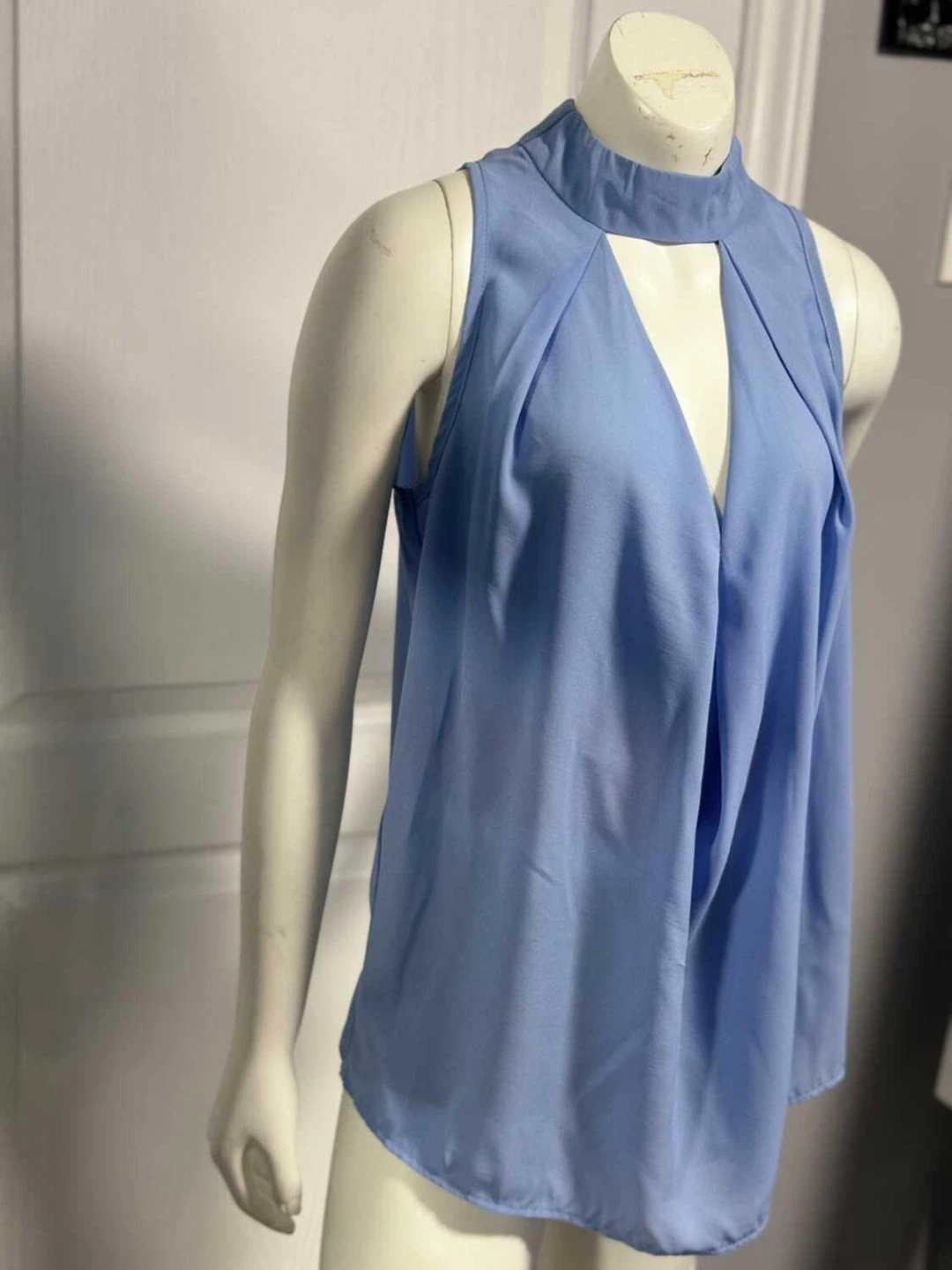 Women's Blue Sleeveless Mock Neck Top - photo 5