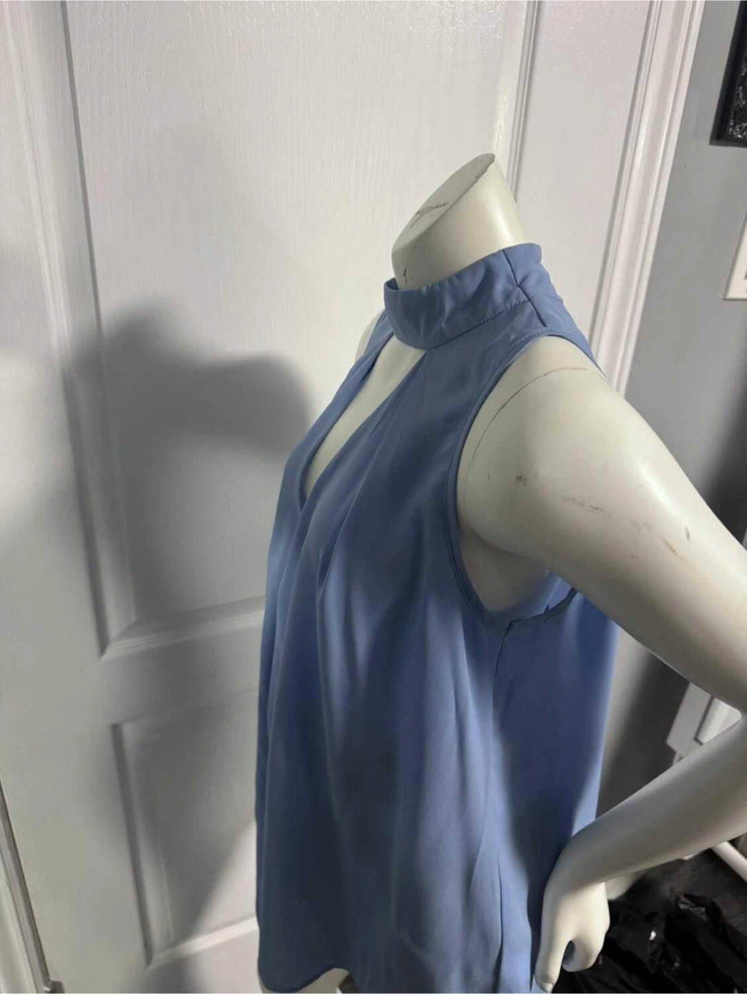 Women's Blue Sleeveless Mock Neck Top - photo 2