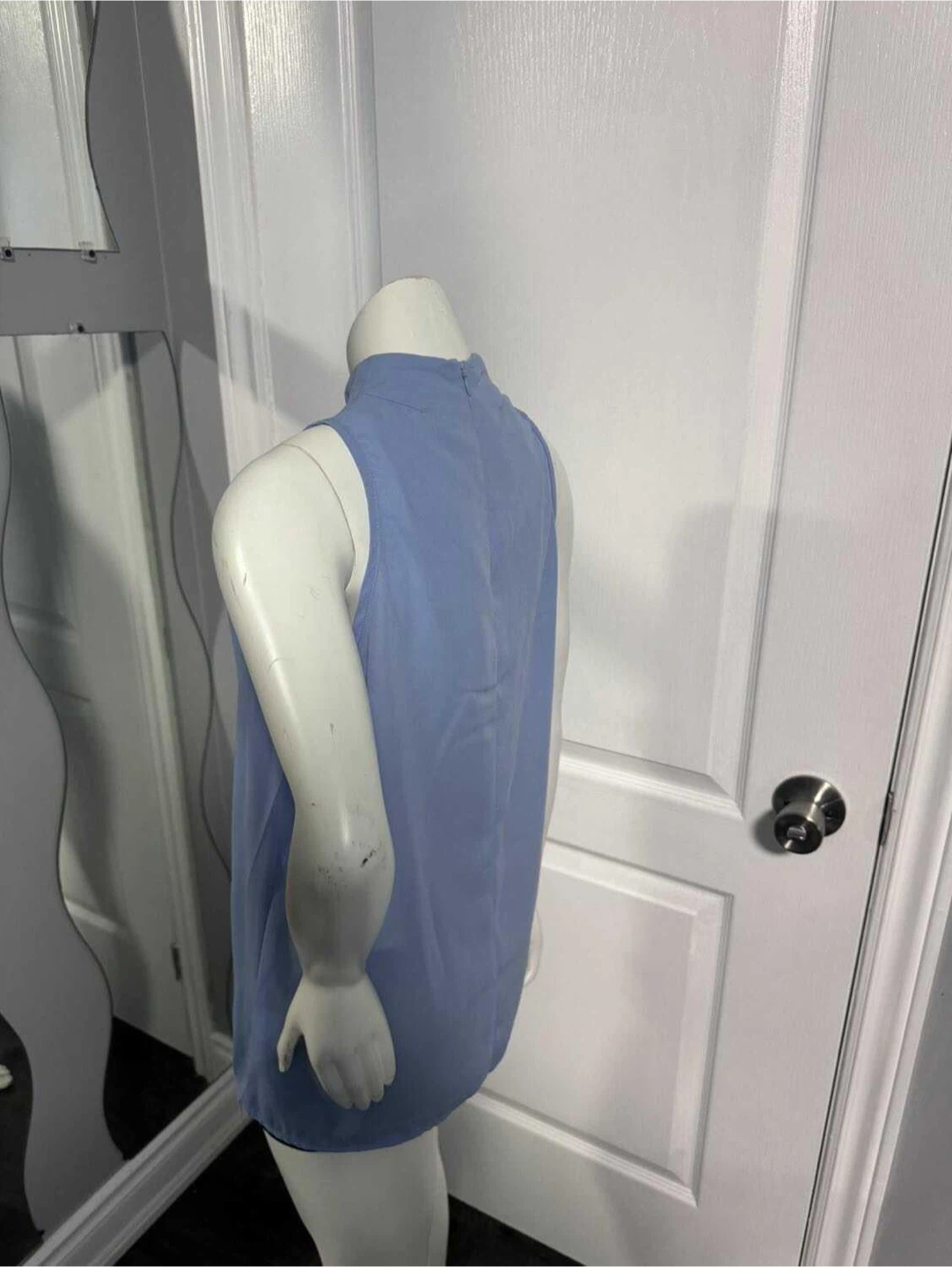 Women's Blue Sleeveless Mock Neck Top - photo 4