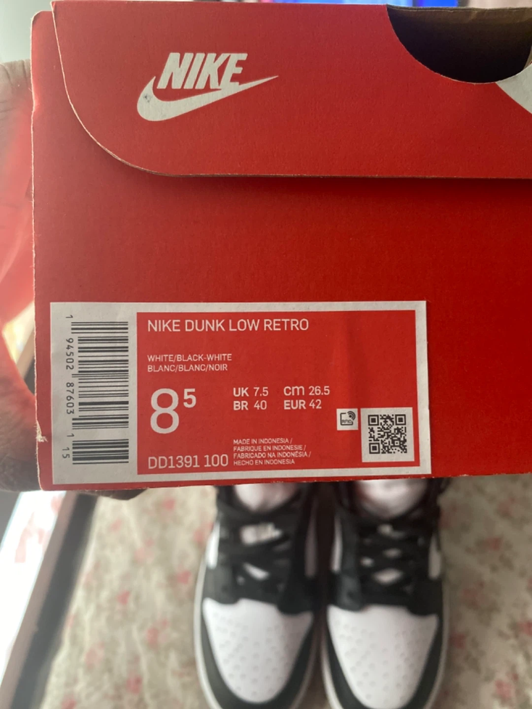 Nike Dunk Low Retro White/Black Men's Size 8.5 - photo 5