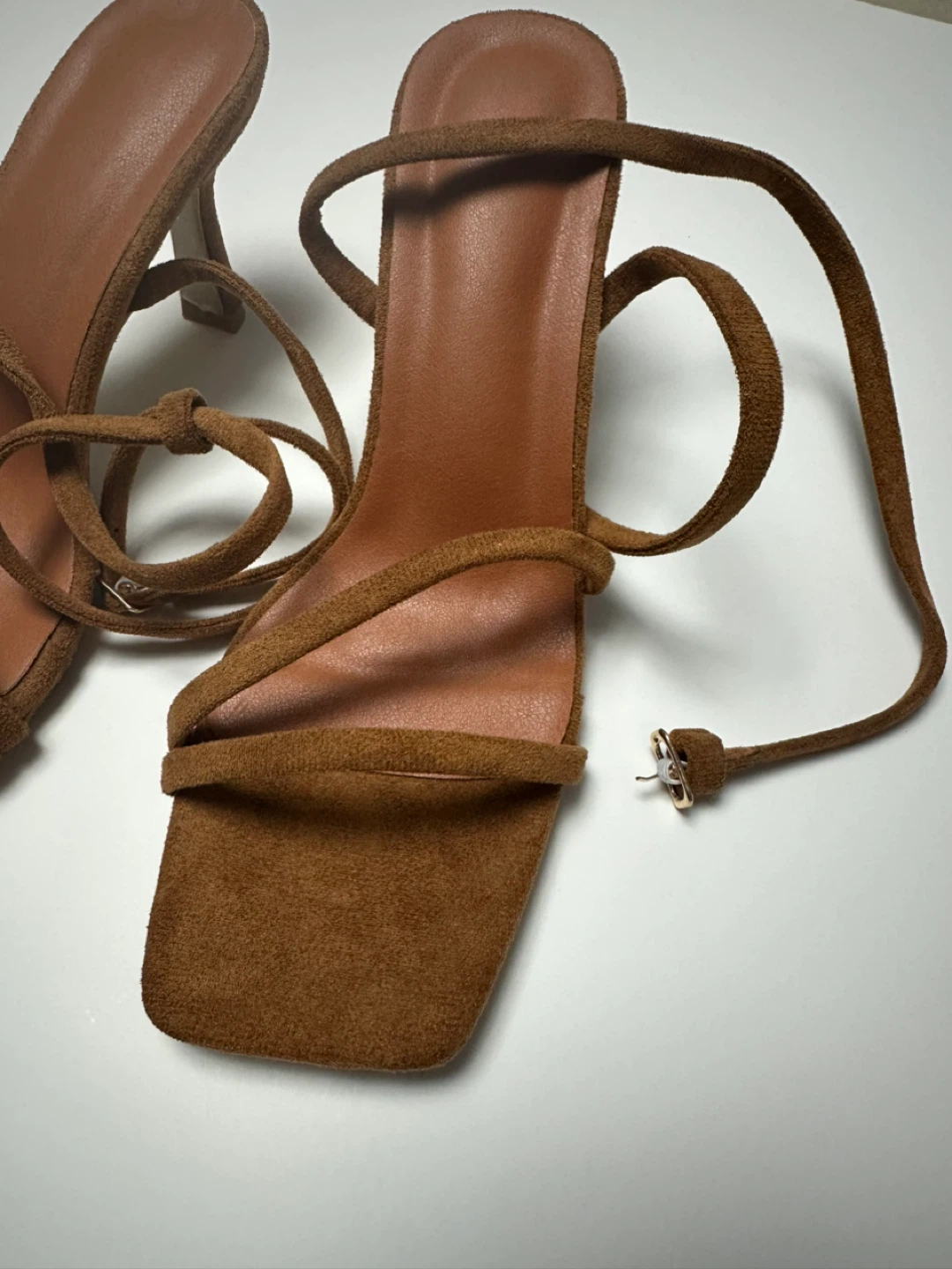 Brown Suede Strappy Heeled Sandals - photo 3