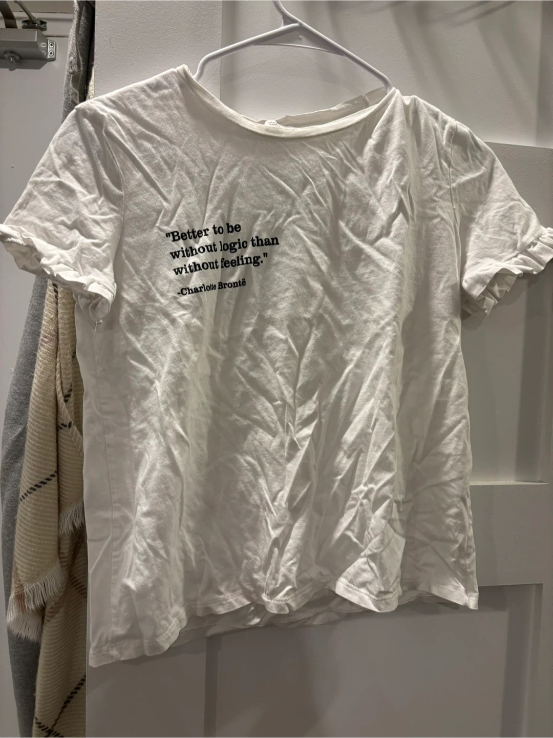 White T-Shirt with Charlotte Brontë Quote