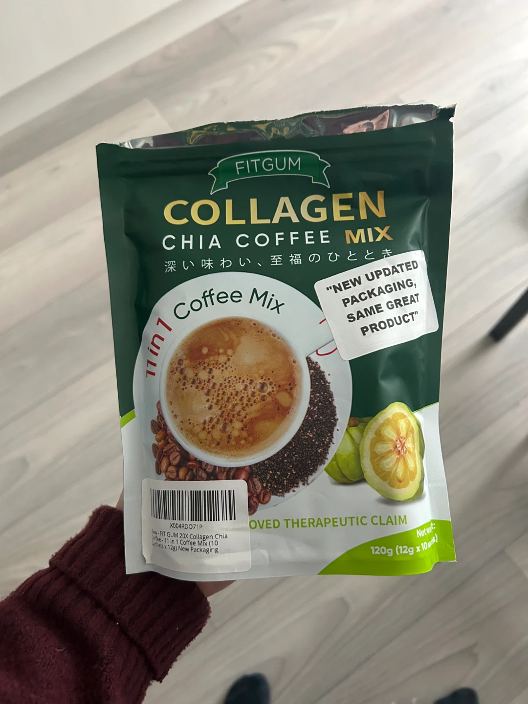Fitgum Collagen Chia Coffee Mix - 120g (10 Sachets)
