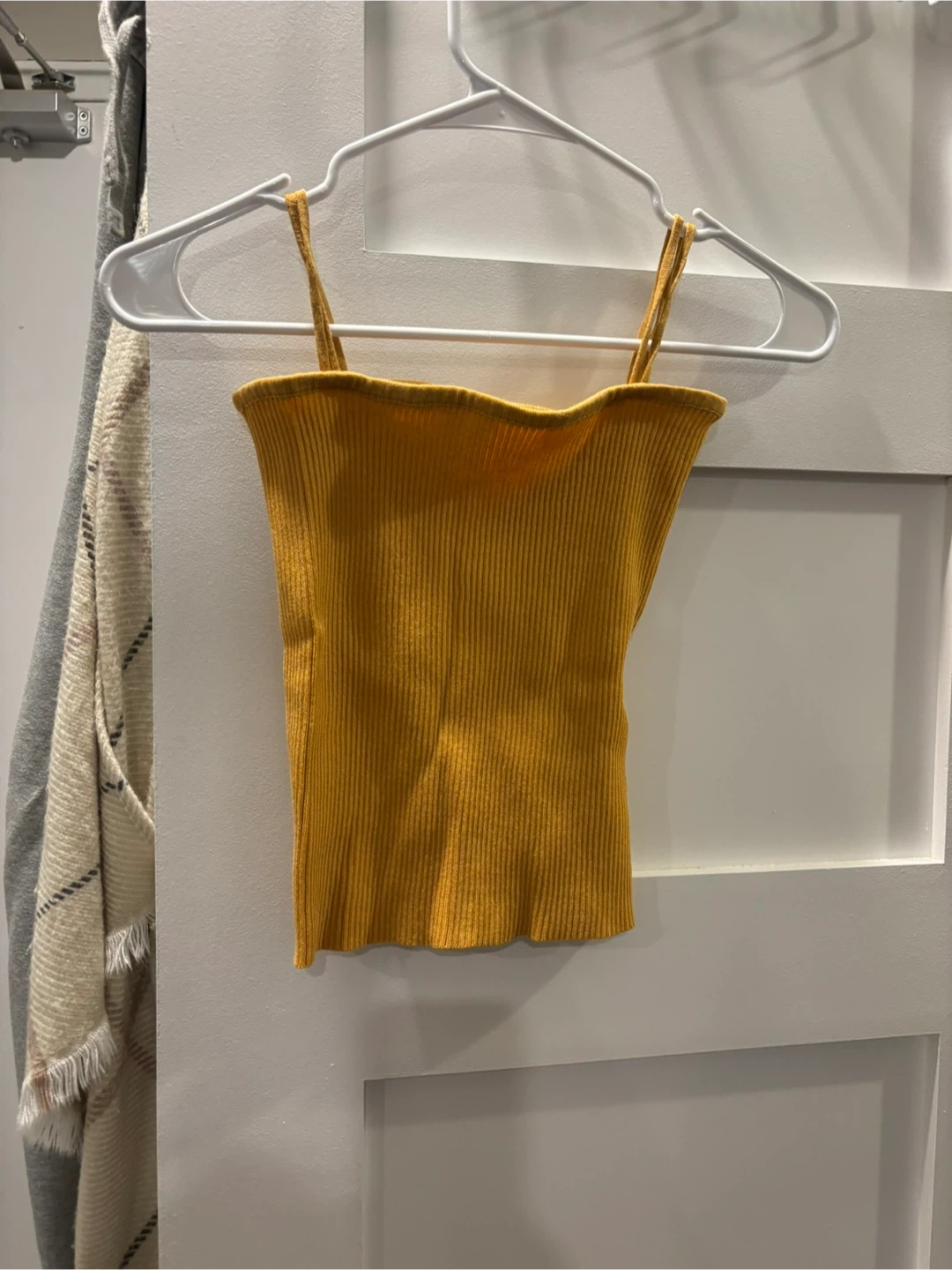 Yellow Ribbed Tank Top
