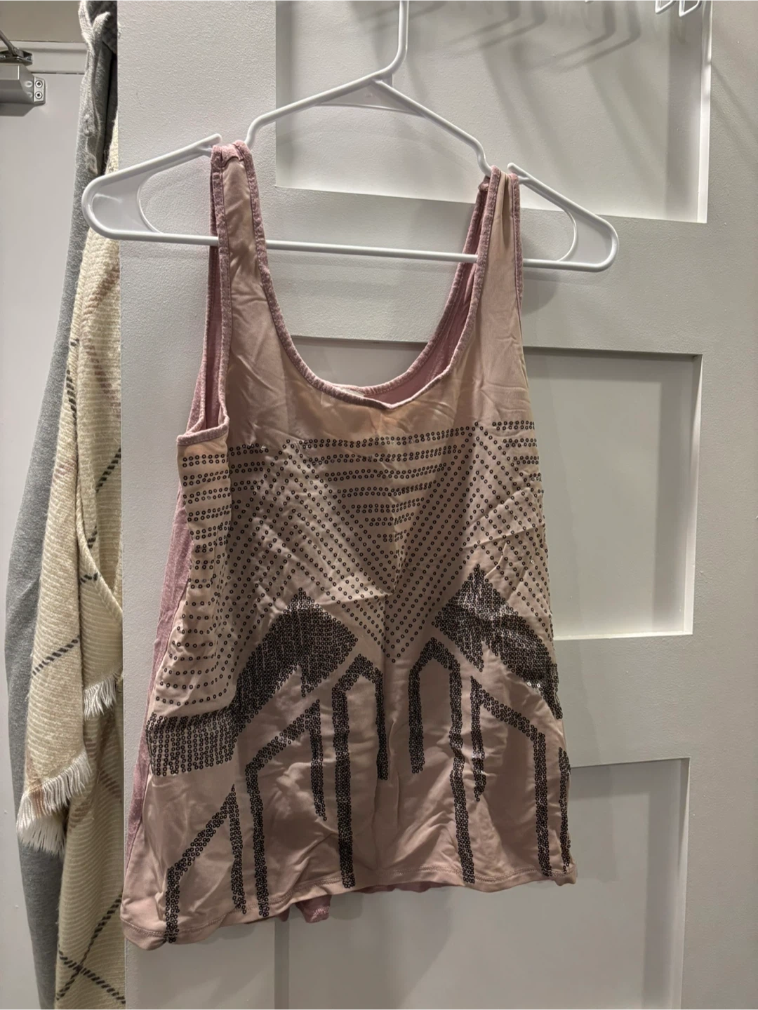 Pink Beaded Tank Top
