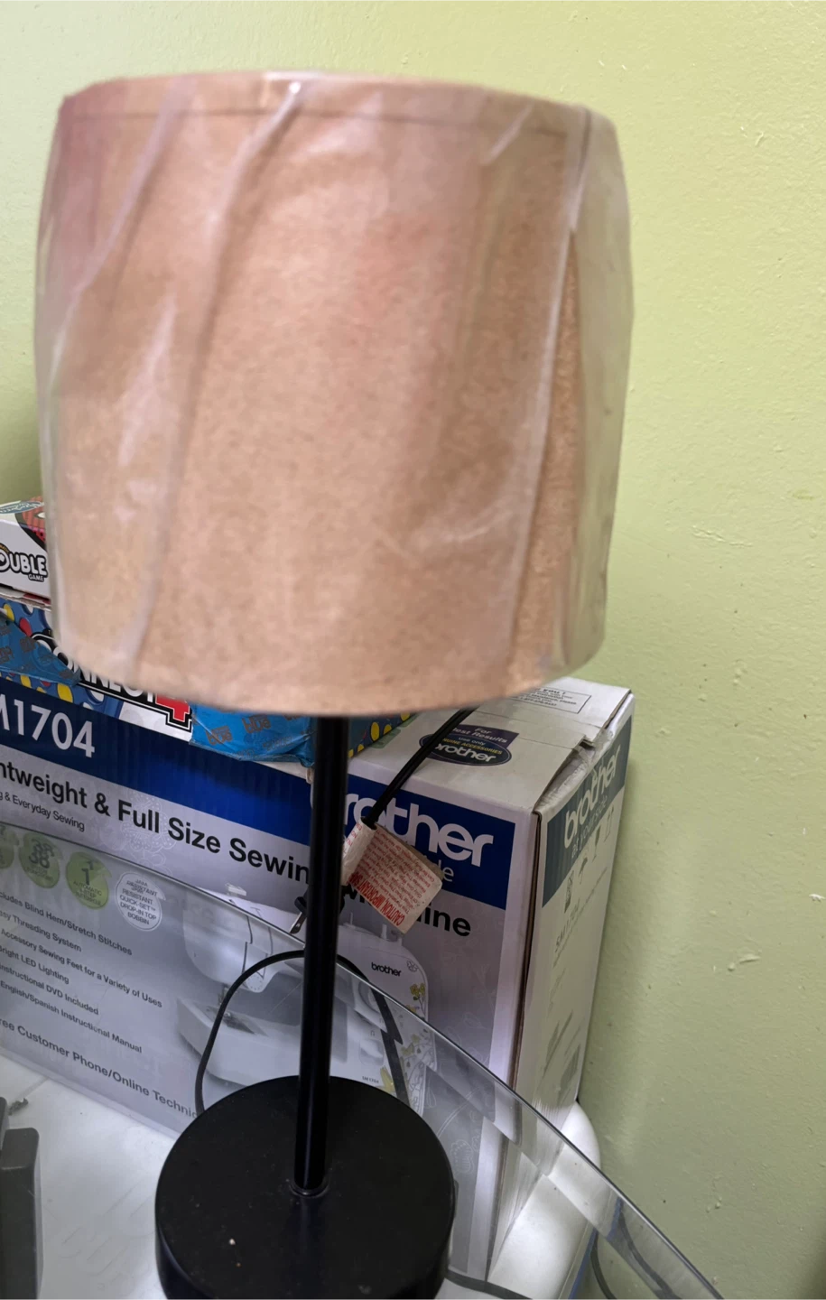 Brown Fabric Desk or Table Lamp
