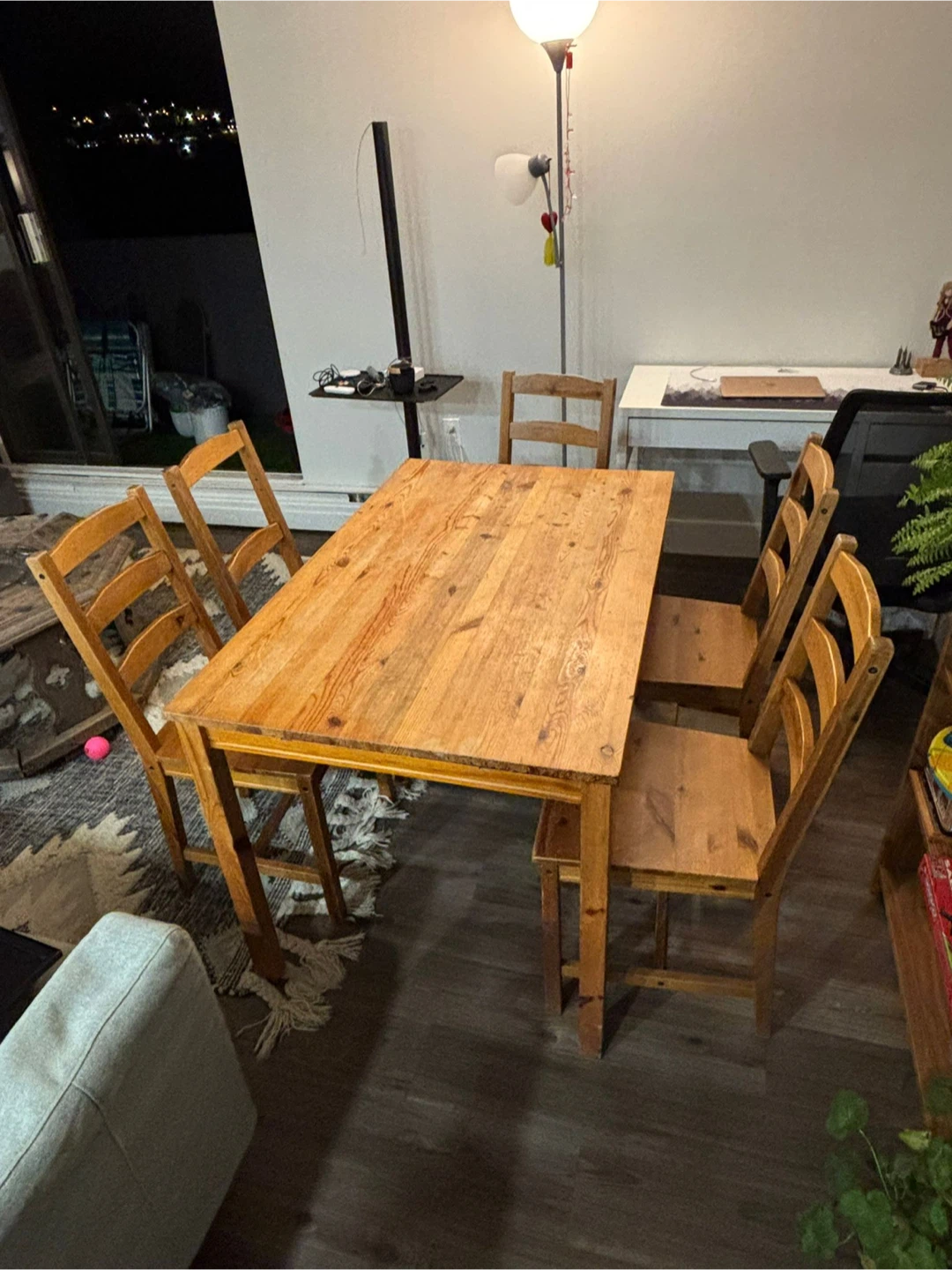 IKEA Wooden Dining Table and 5 Chairs Set