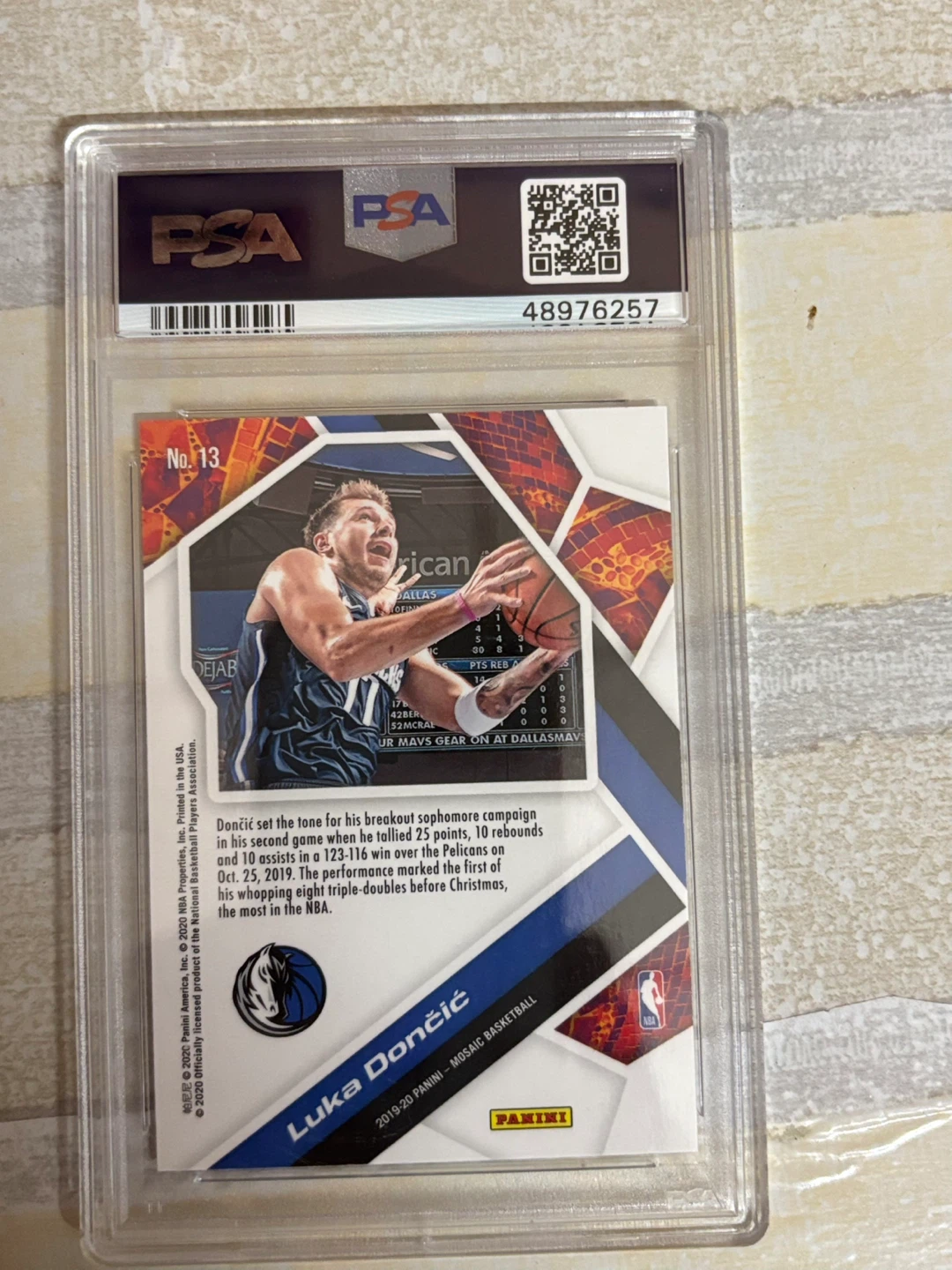 2019 Panini Mosaic Luka Doncic Will to Win Card PSA 10 - photo 2