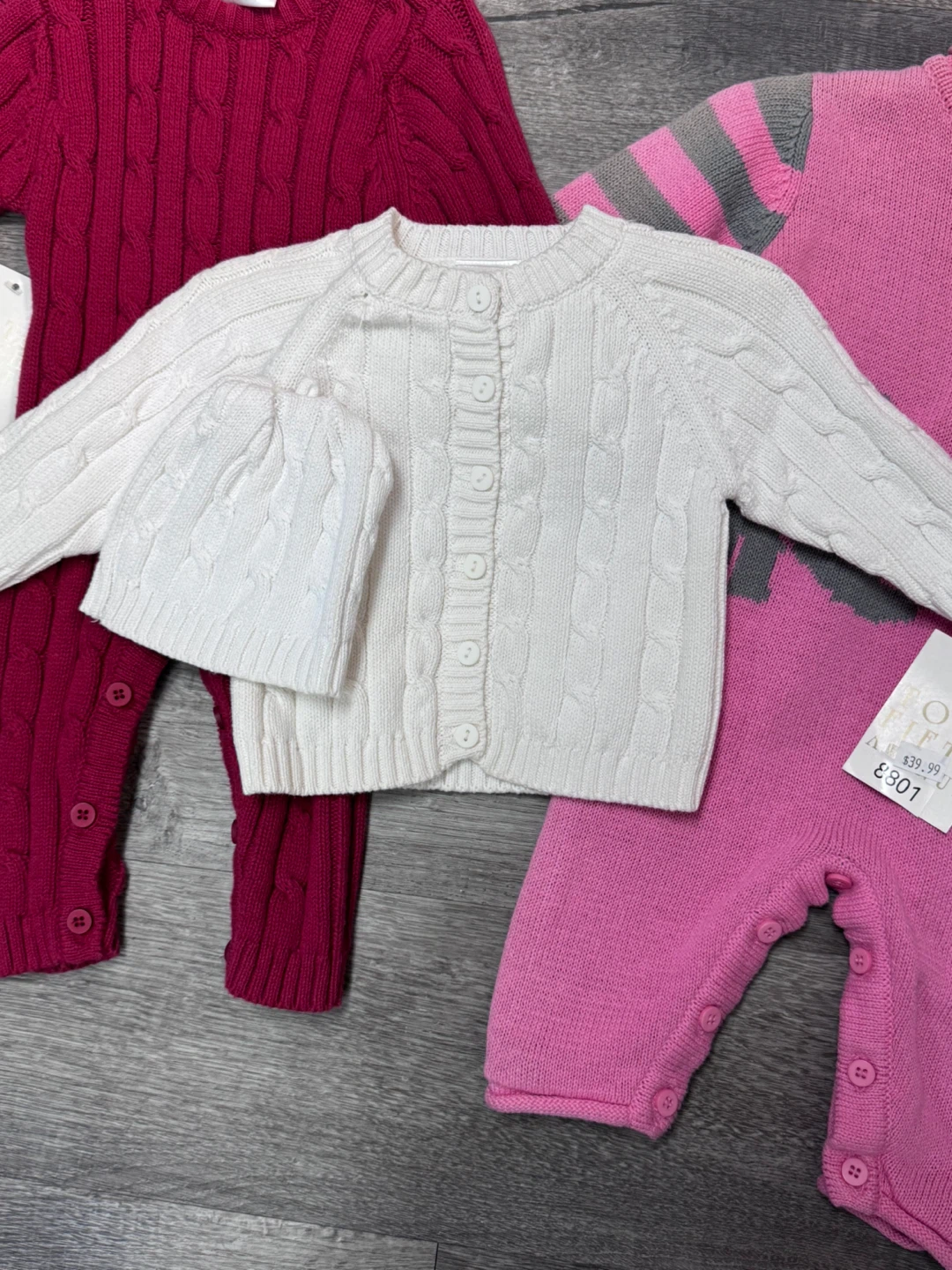 Baby Girl Knit Rompers and Cardigan Set (0-3 months) - photo 4