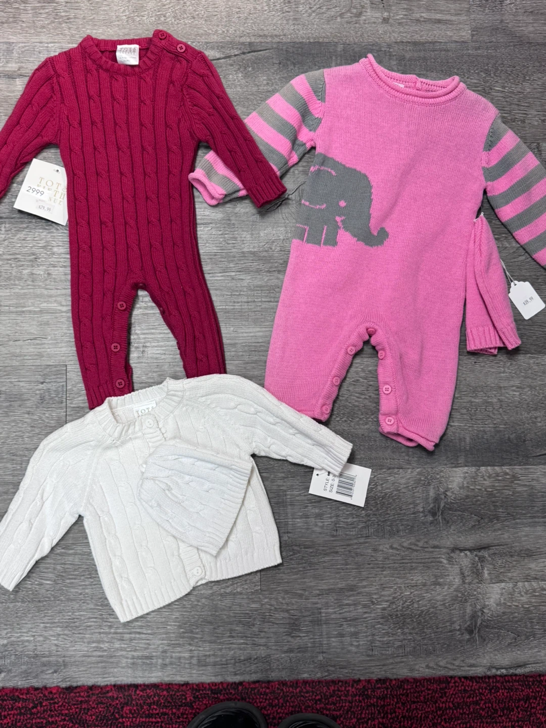 Baby Girl Knit Rompers and Cardigan Set (0-3 months) - photo 5