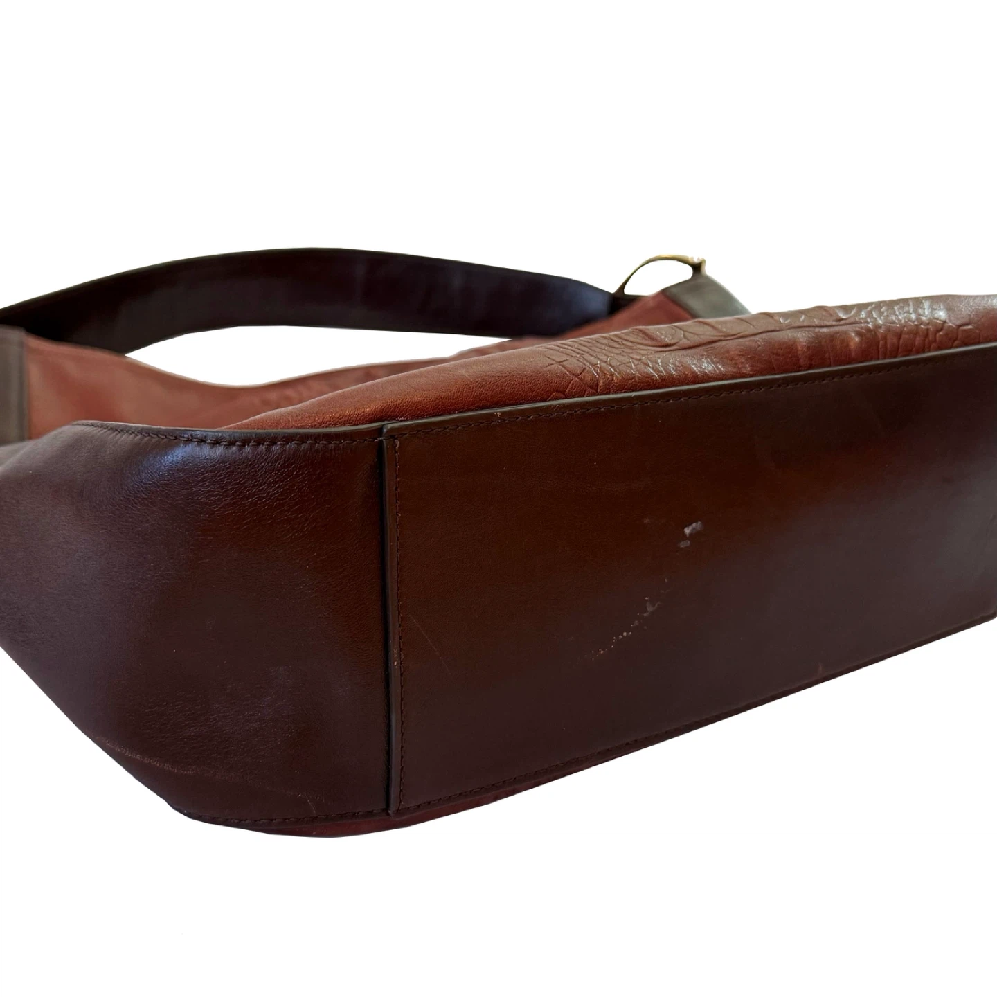 Brahmin Burgundy Embossed Leather Hobo Handbag - photo 4