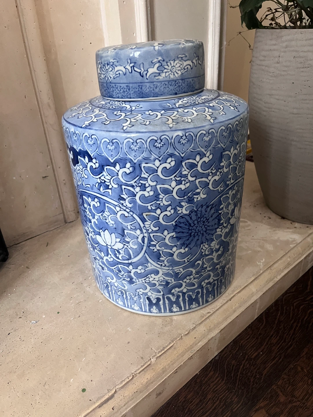 Blue and White Ceramic Jar - photo 2