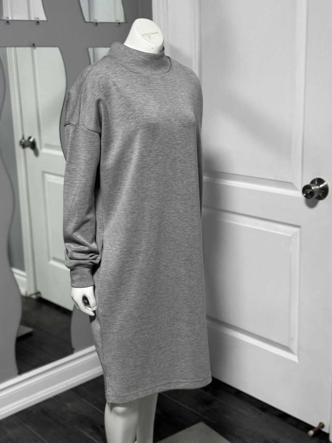 Joe Fresh Grey Mock Neck Sweatshirt Dress (Small/Medium Fit) - photo 2