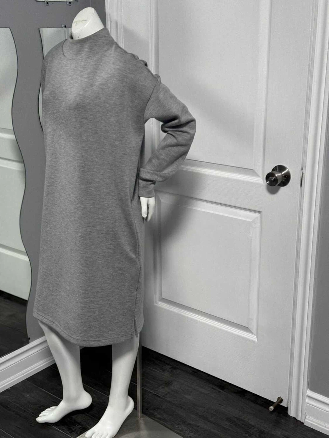 Joe Fresh Grey Mock Neck Sweatshirt Dress (Small/Medium Fit) - photo 4
