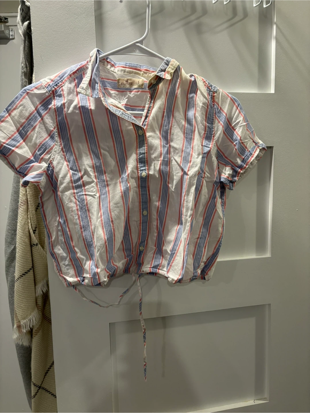 Hollister Striped Crop Shirt - Size S