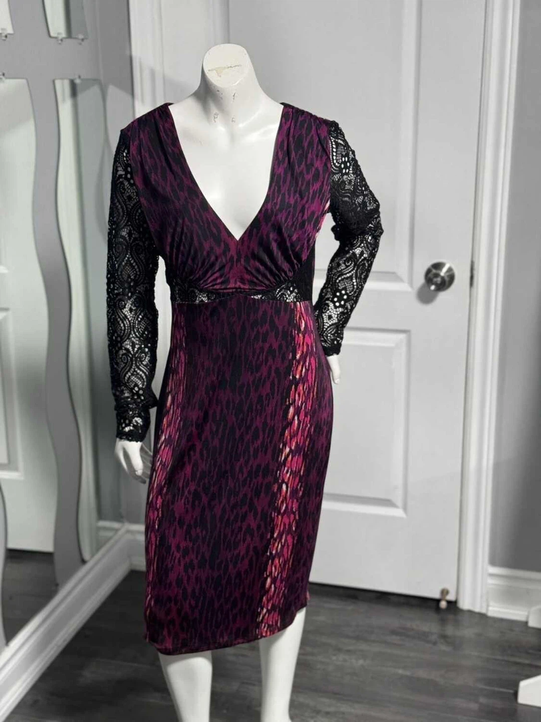 Venus Long Sleeve Lace Sleeve Dress (Small/Medium Fit)