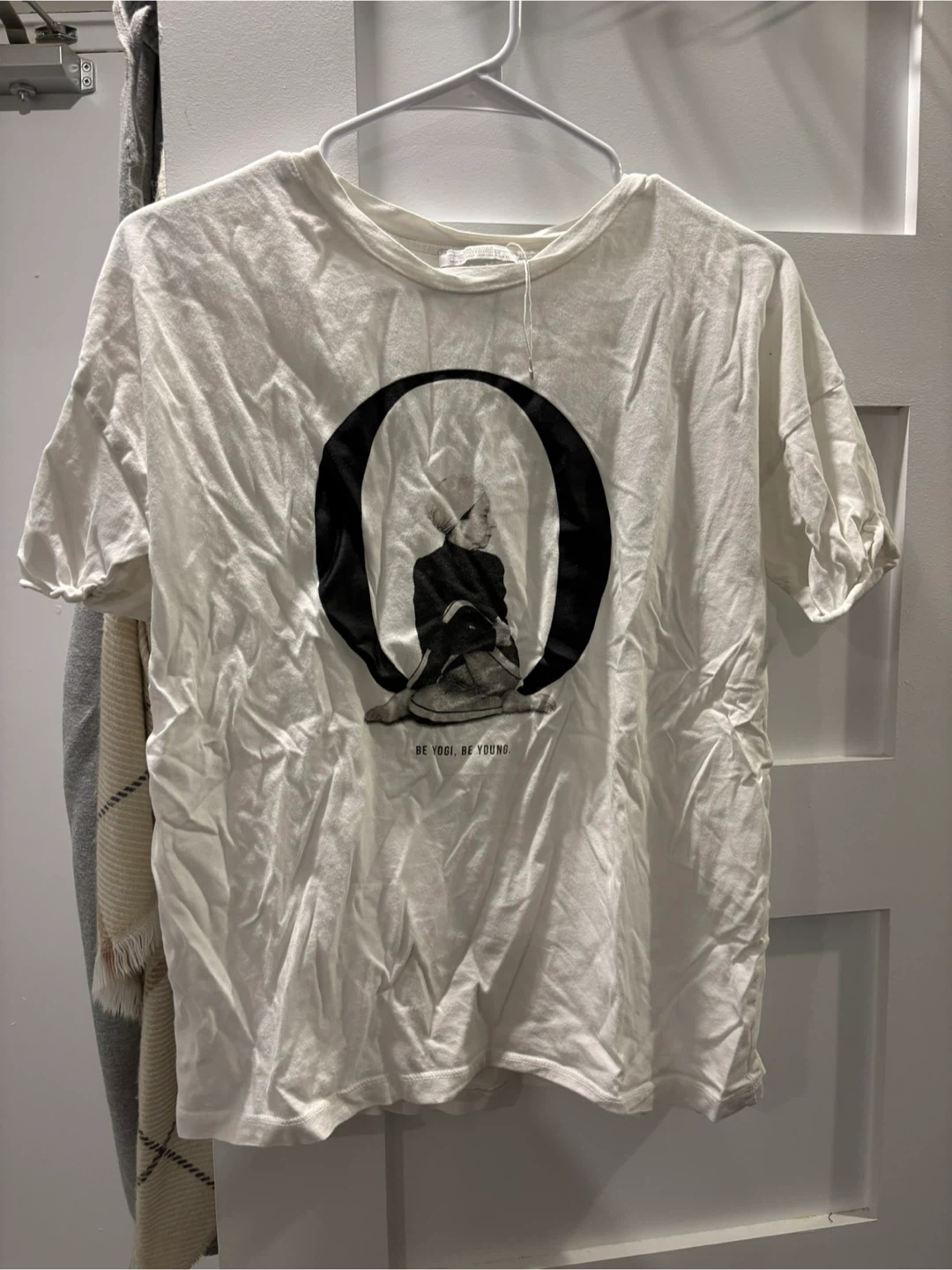White Graphic T-Shirt BE YOGI BE YOUNG