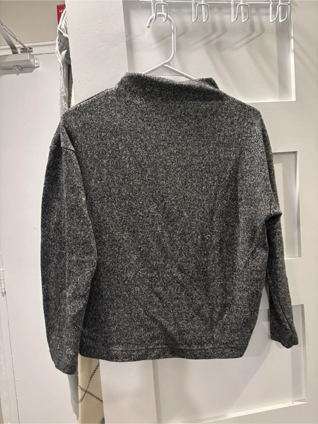 Grey Speckled Mock Neck Sweater