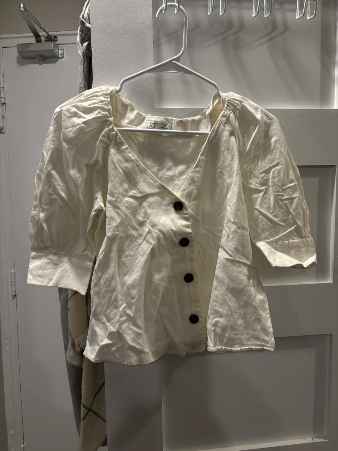 TRF by Zara Cream Puff Sleeve Blouse