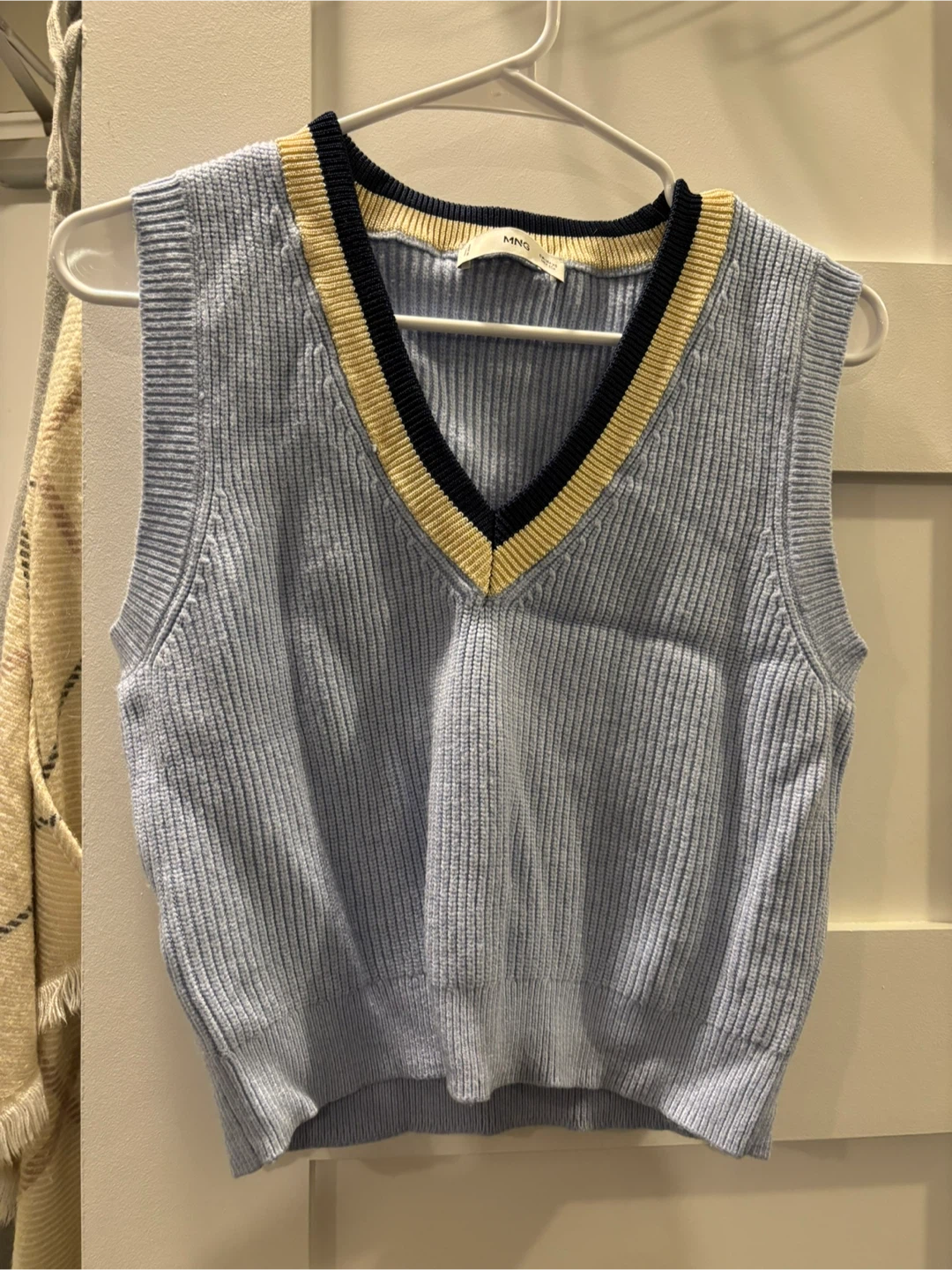 MNG Light Blue V-Neck Knit Vest