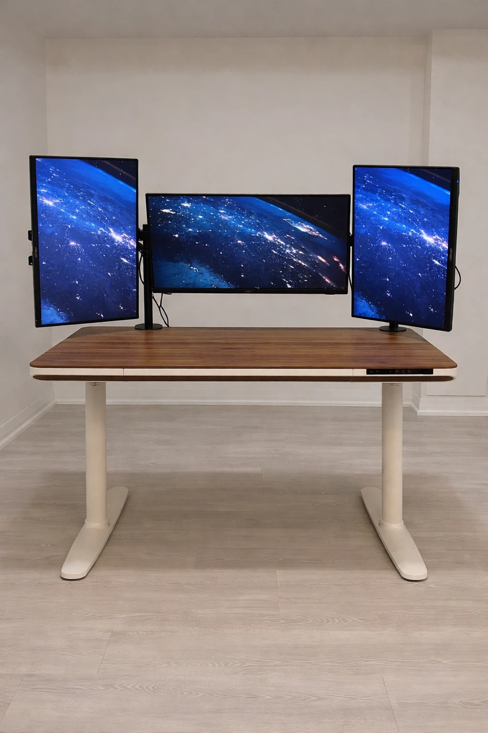 Adjustable Standing Desk with Walnut Top