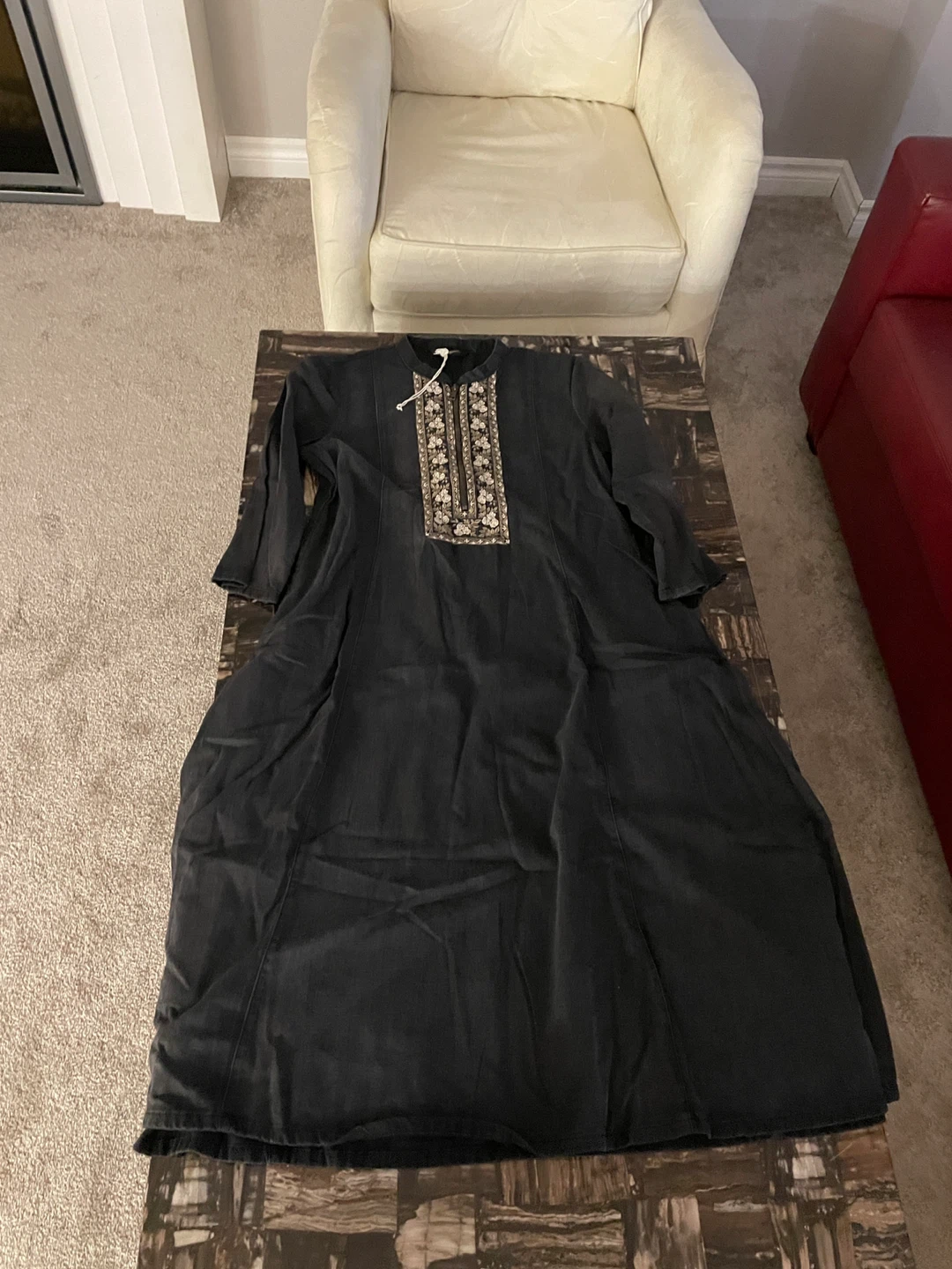Black Embroidered Maxi Dress - photo 3