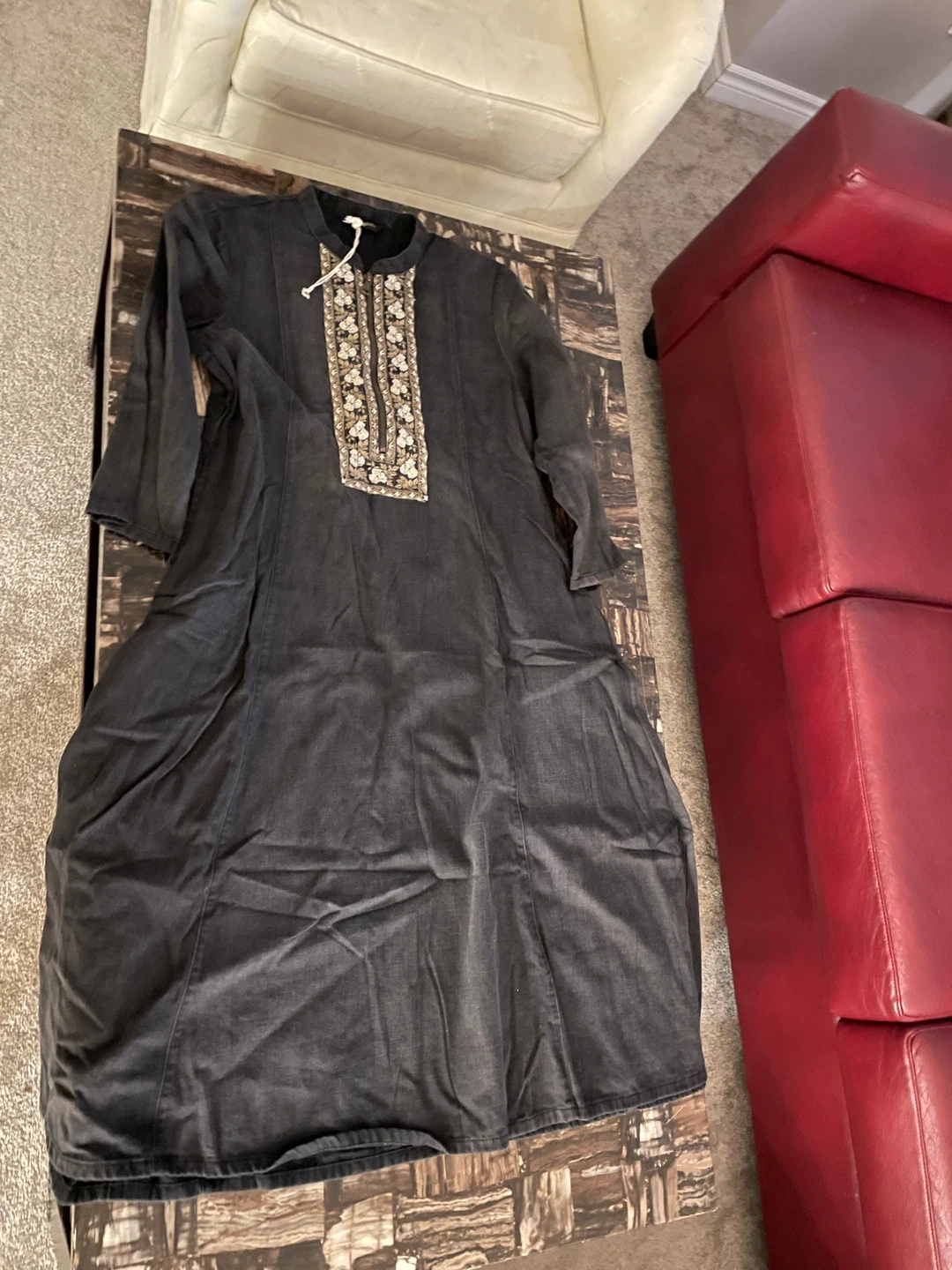 Black Embroidered Maxi Dress
