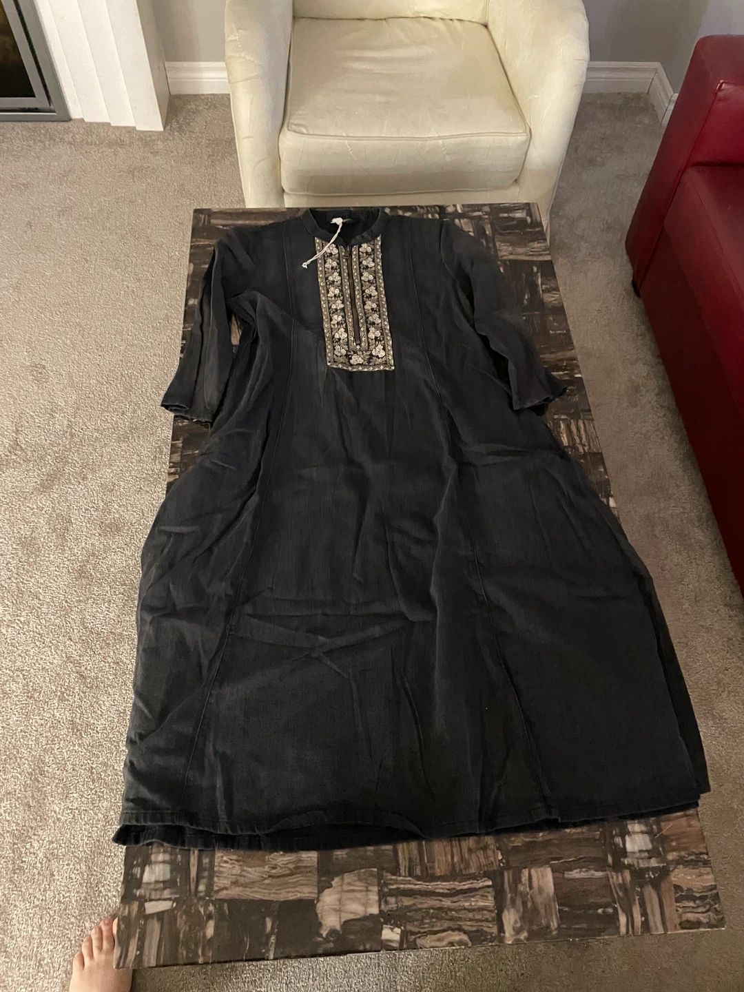 Black Embroidered Maxi Dress - photo 4