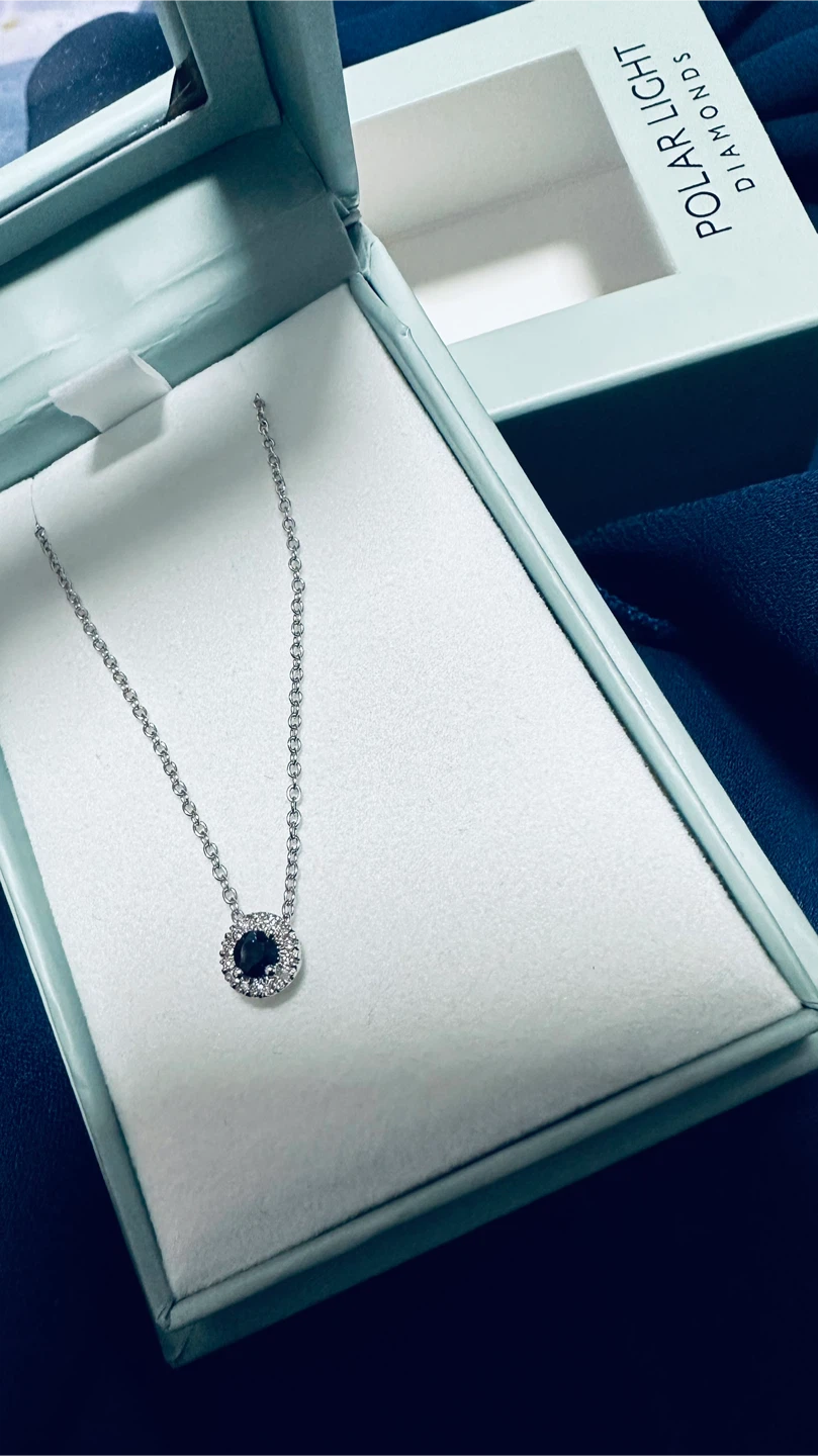 Polar Light Diamond accents blue Sapphire Necklace - photo 2