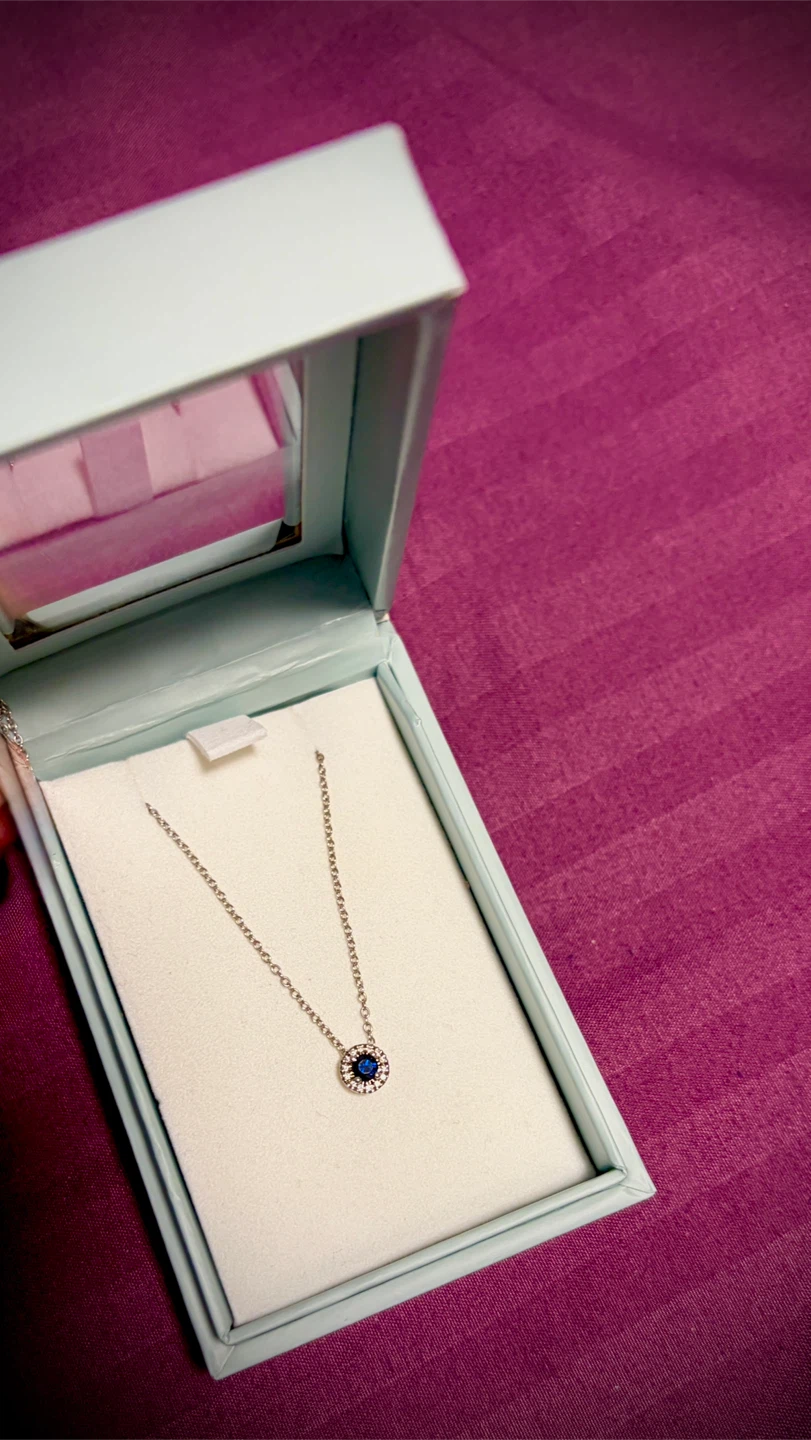 Polar Light Diamond accents blue Sapphire Necklace - photo 3