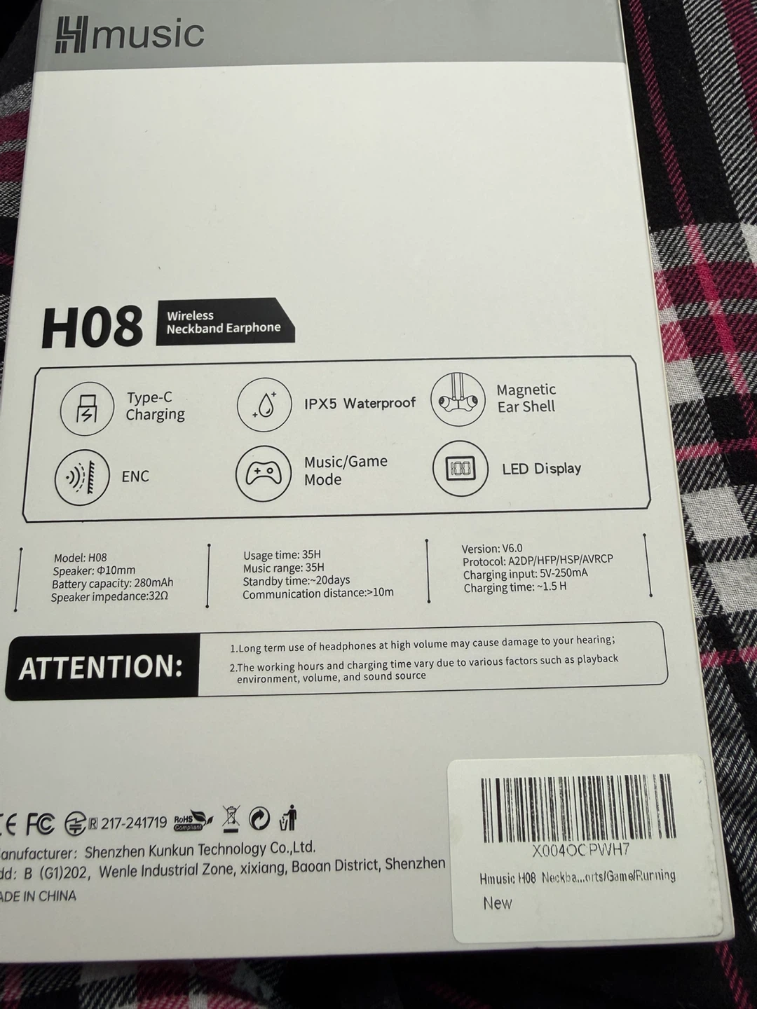 H Music H08 Wireless Neckband Earphone - photo 2