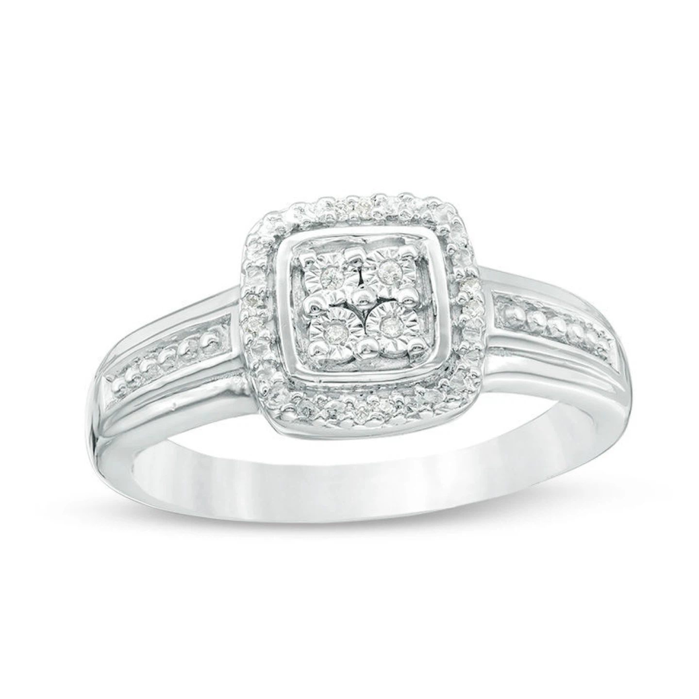 Diamond Accent Square Cluster Ring - photo 2