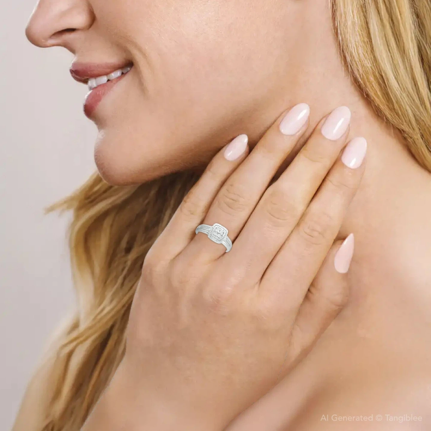 Diamond Accent Square Cluster Ring - photo 4