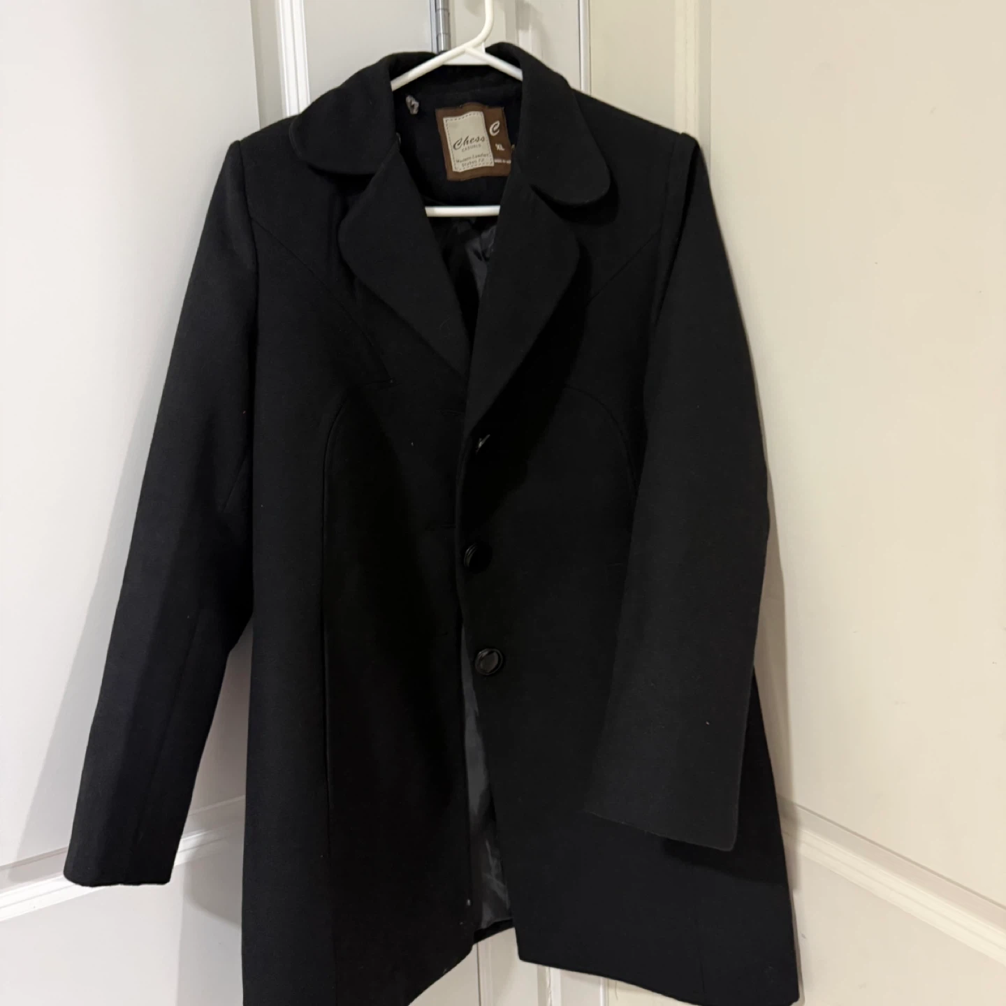 Black Wool Blend Coat - photo 2