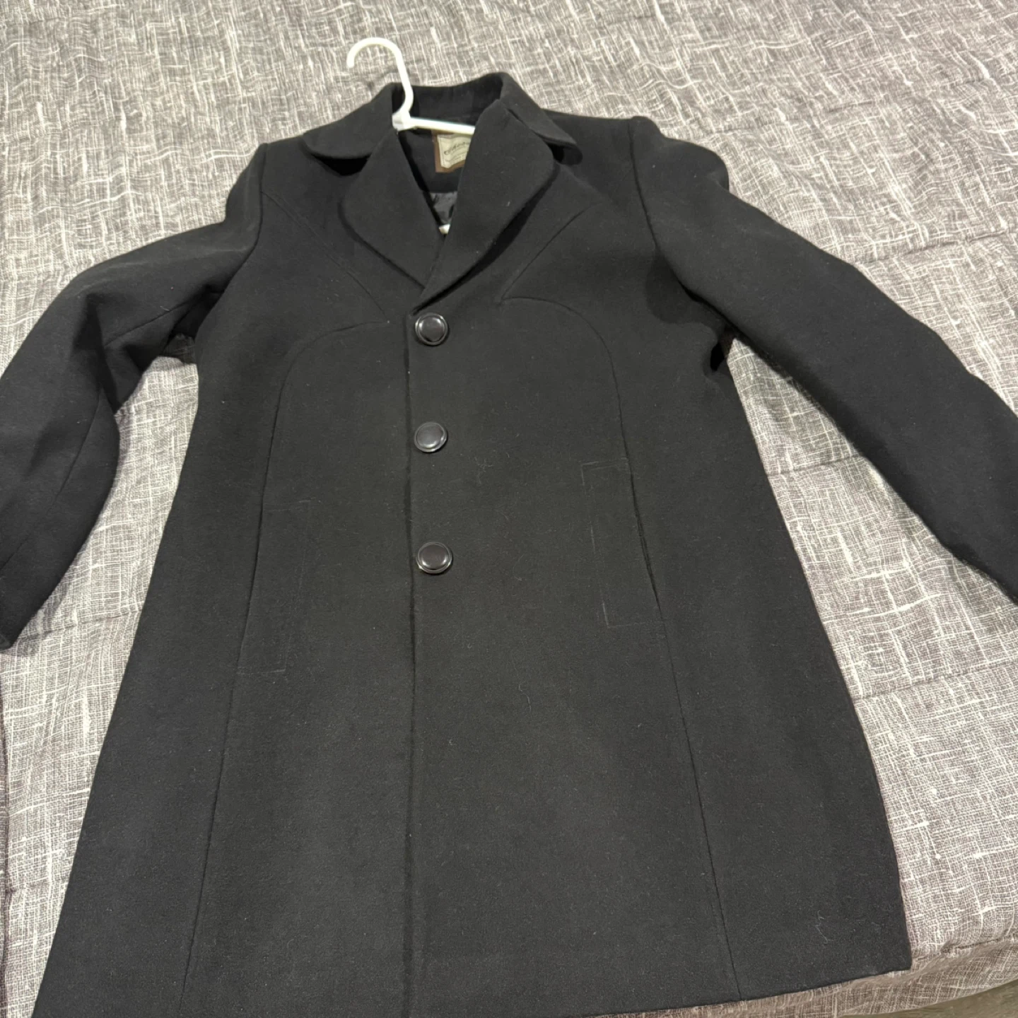 Black Wool Blend Coat