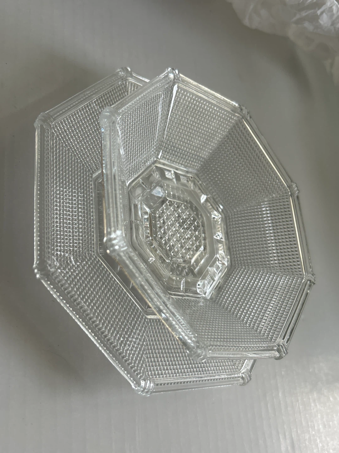 🏆Clear Octagonal Glass Plate and Bowl 🏆 - photo 5