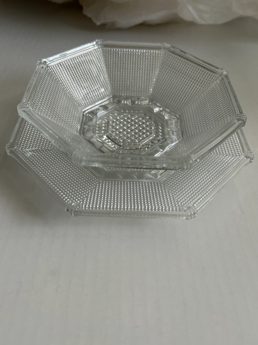 🏆Clear Octagonal Glass Plate and Bowl 🏆 - photo 4