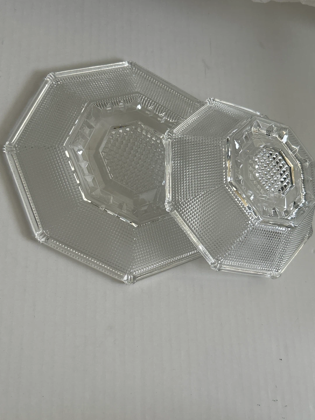 🏆Clear Octagonal Glass Plate and Bowl 🏆 - photo 3