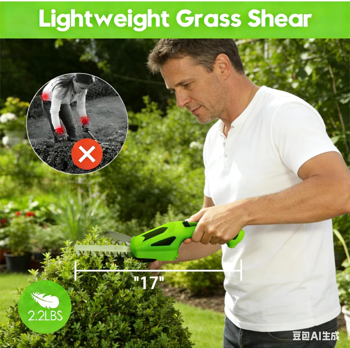 2-in-1 Mini Hedge Trimmer & Grass Shear - photo 4