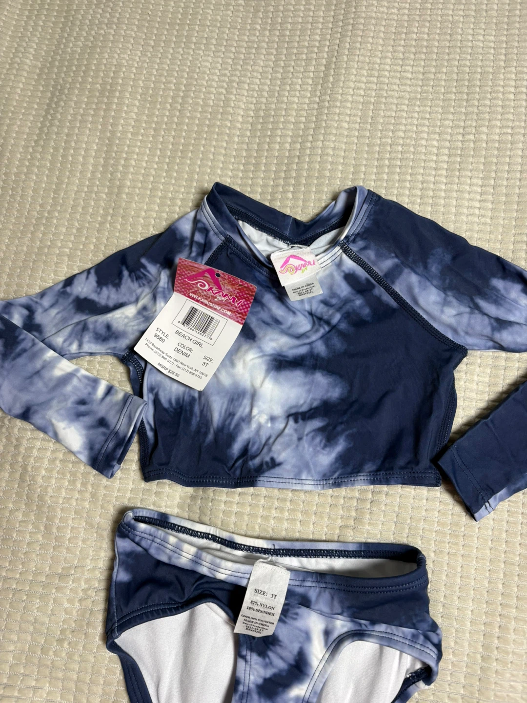 Kanu Surf Beach Girl Tie-Dye Rashguard Swimsuit Set - Size 3T - photo 3