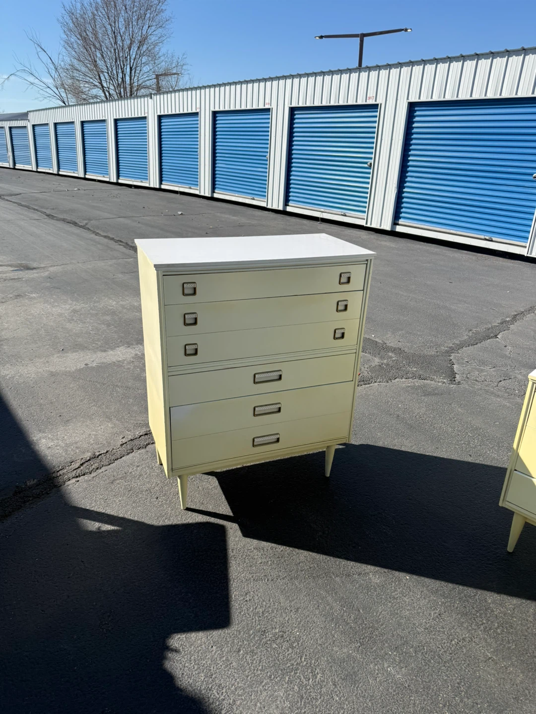 Vintage Yellow Dresser Set with Mirror - photo 2
