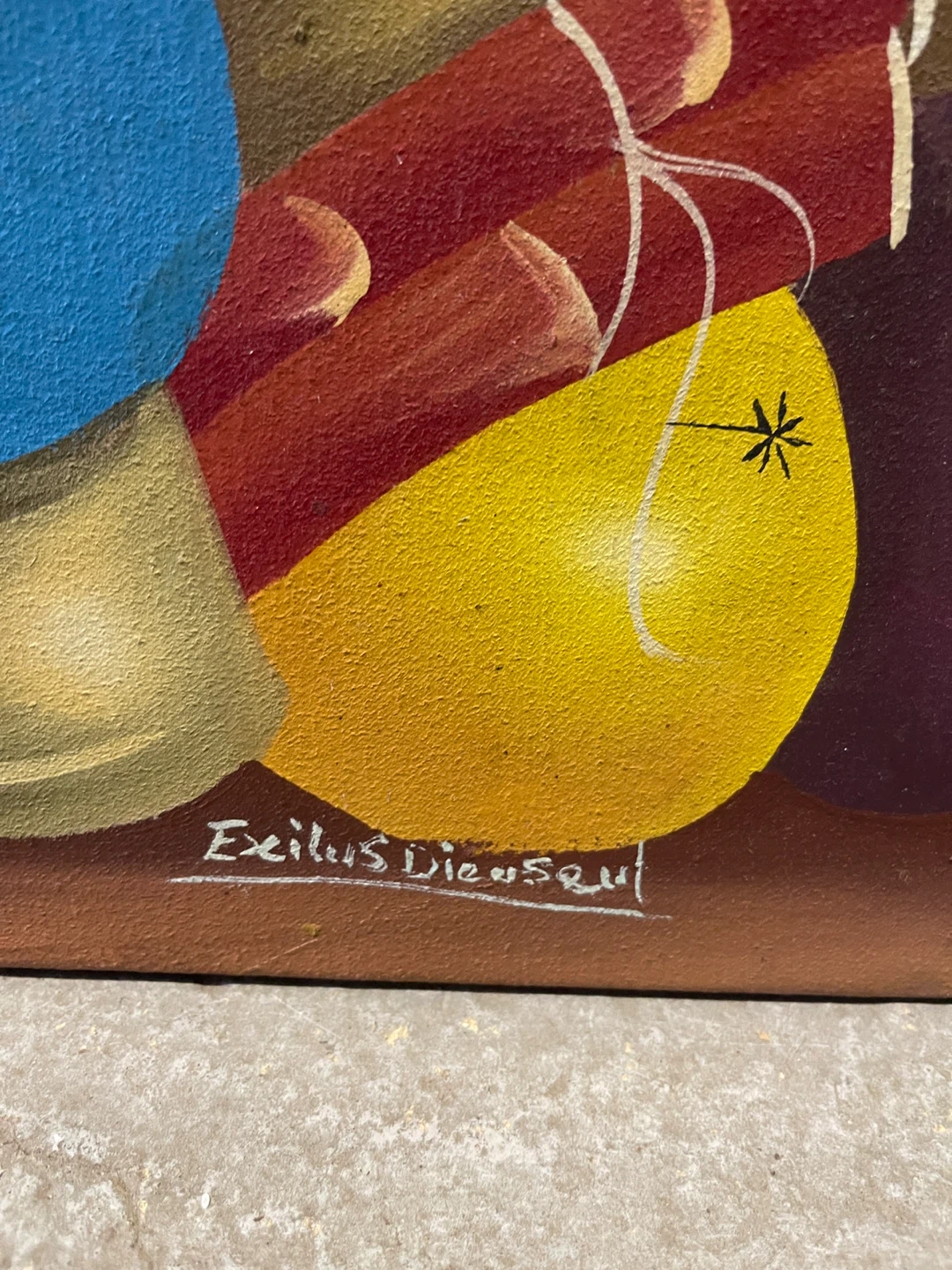 Original Painting by Exilus Dieuseul - Market Scene - photo 2