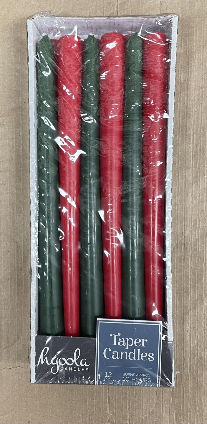 Hyoola Christmas Taper Candles - 12 Inch Red & Green (12 Pack) - photo 3