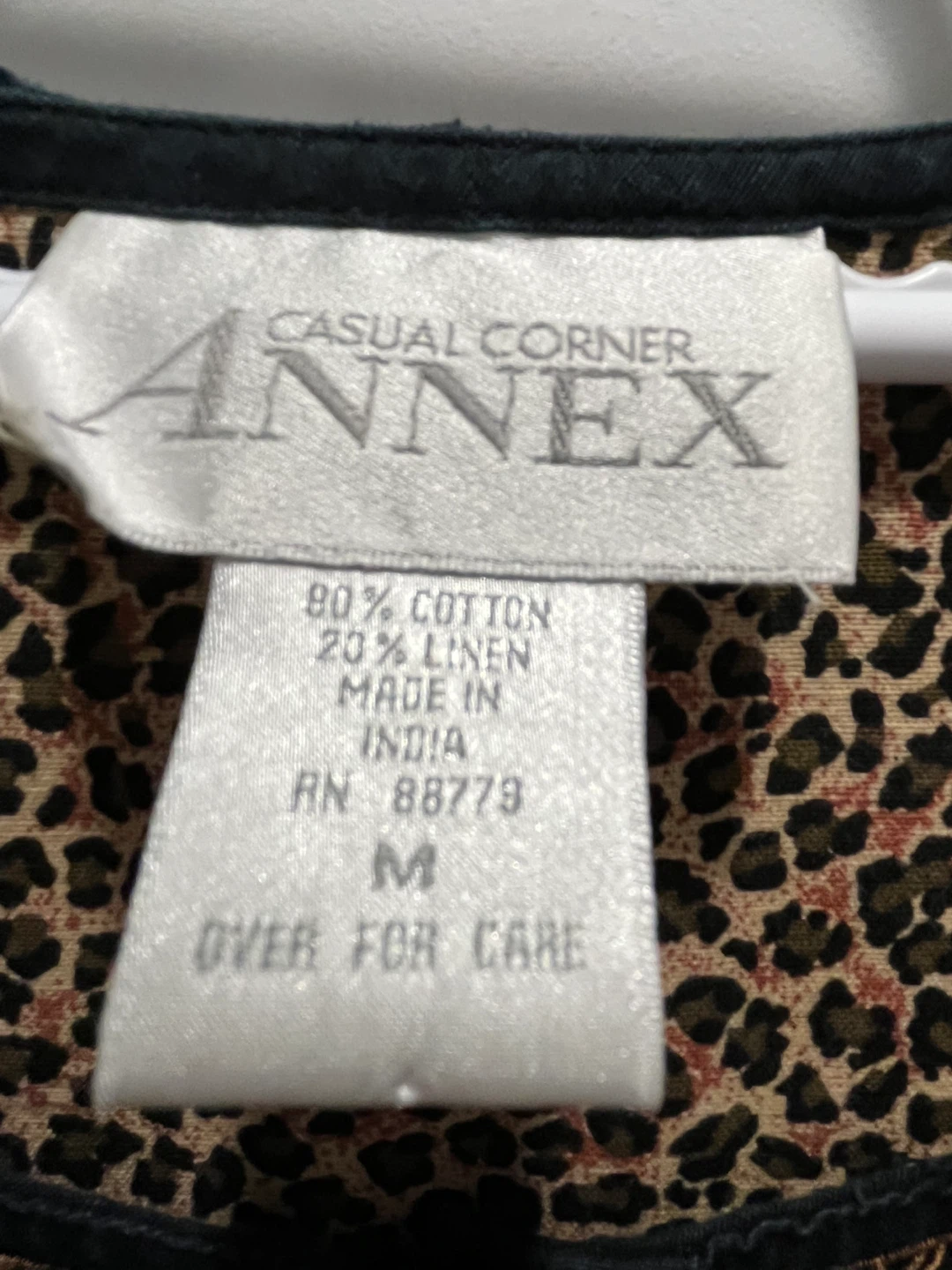 Annex Casual Corner Black Linen/Cotton Safari Print Dress M - photo 2